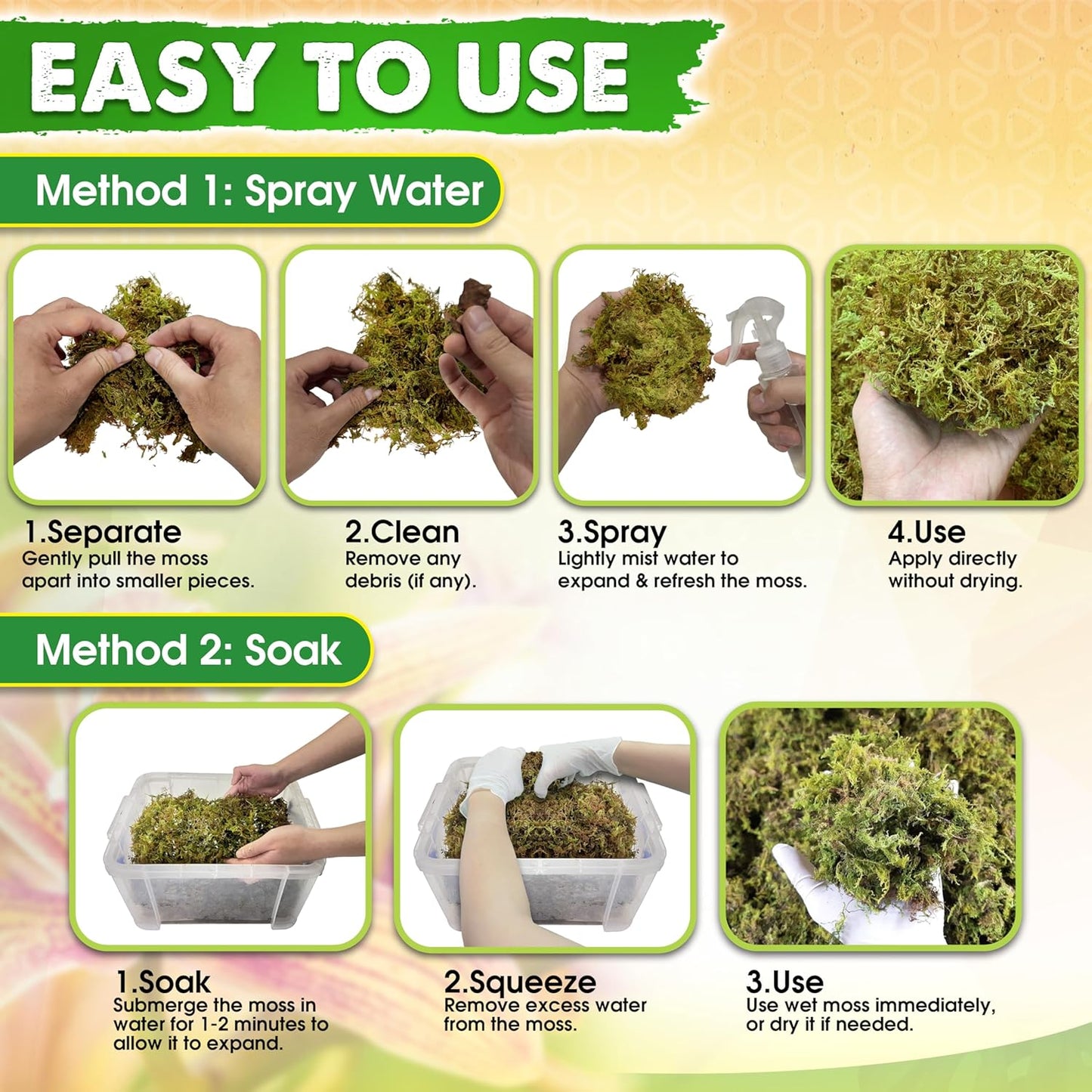 DUSPRO Dried Moss for Potted Plants, Forest Orchid Moss for Potting Mix, Sphagnum Potting Moss for Plants Indoor, Real Moss Soil Cover for Houseplant (5 OZ)