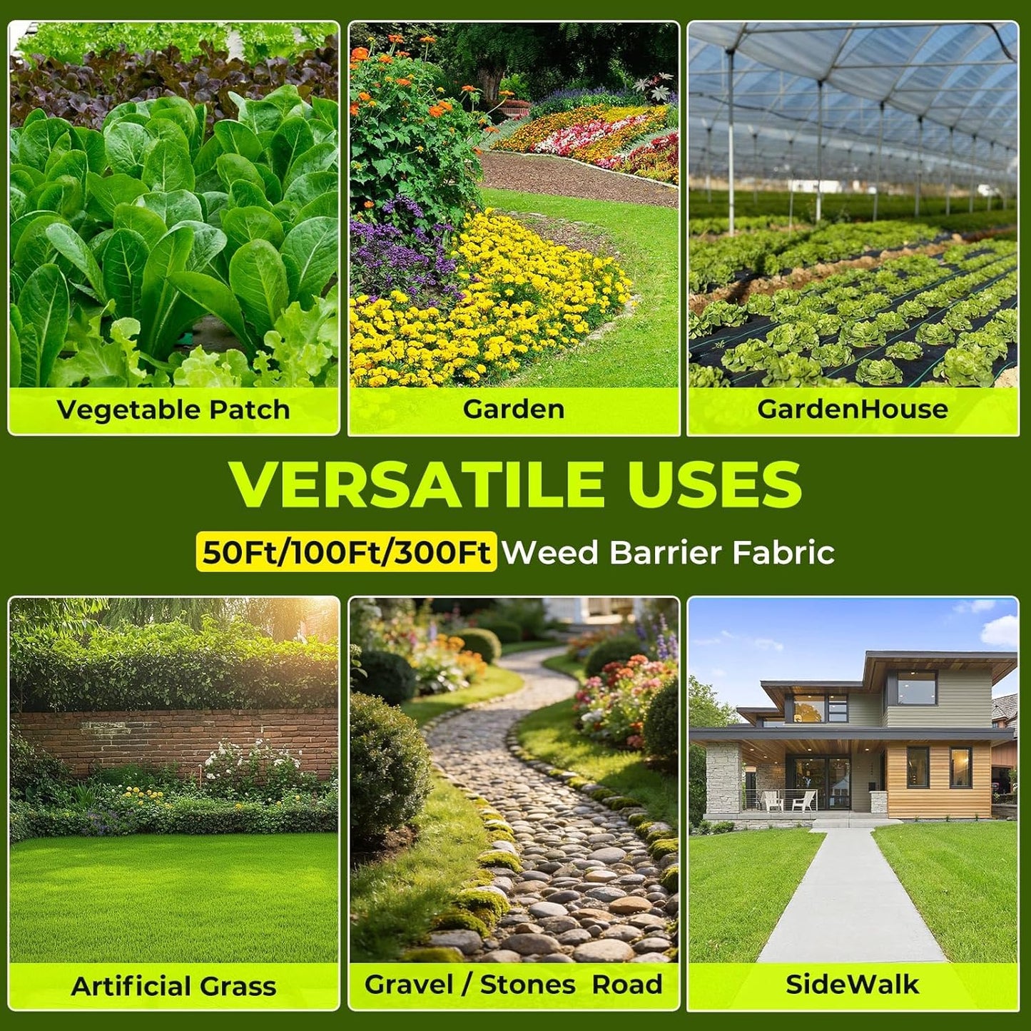 4ft x 300ft Weed Barrier Landscape Fabric, 3.2oz Heavy Duty Woven Geotextile Fabric, Block Gardening Mat Ground Cover, Weed Control Garden Cloth for Gardening Ground, Landscaping, Driveway