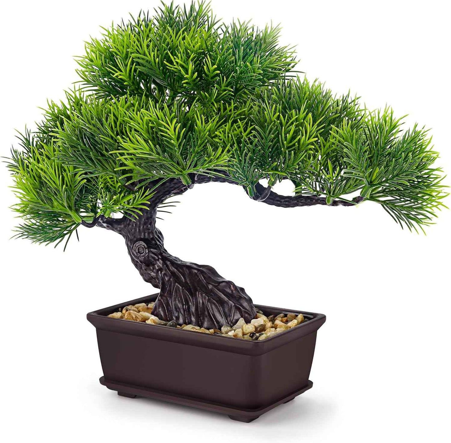 Der Rose 8 Inch Fake Plants Artificial Bonsai Tree Cedar for Home Office Desk Table Shelf Japanese Zen Decor (Pine)
