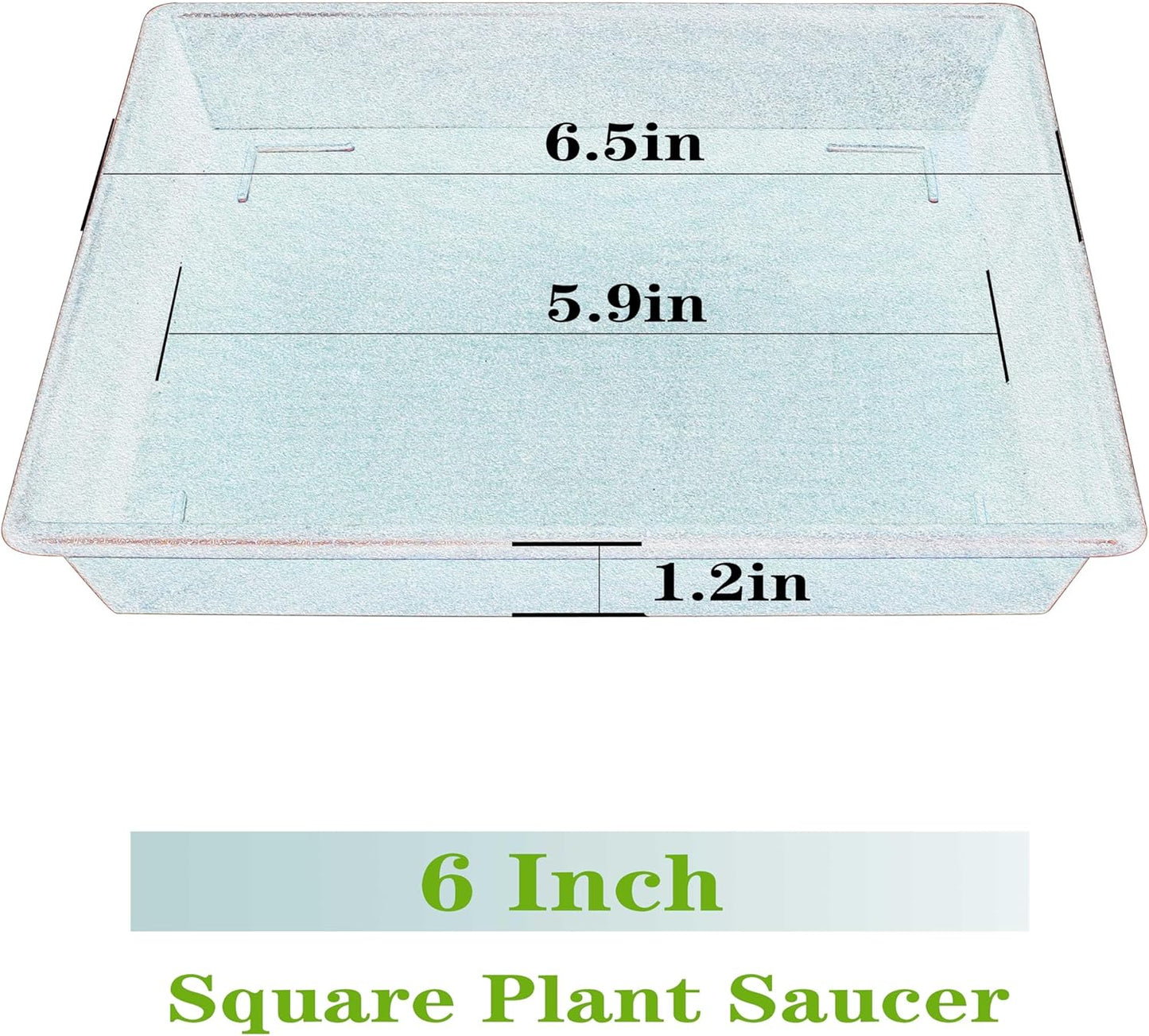 Square Plant Saucer 6 Inch 5 Pack6 8 12 14 16 18 20 Heavy Duty Plastic Plant Saucers for Indoors Outdoors, Plant Trays for Pots, Flower Pot No Holes Plant Drip Trays