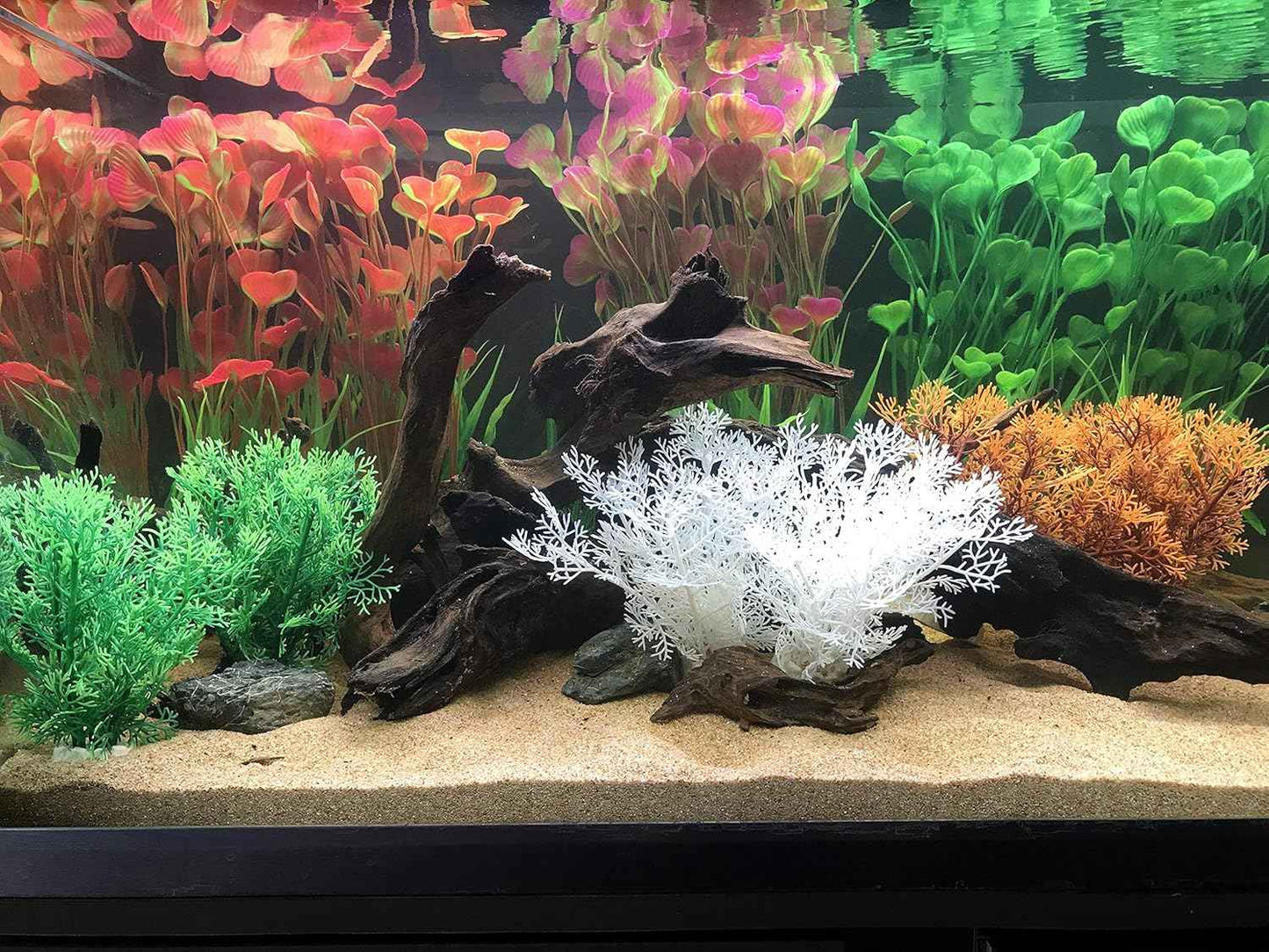 2 Pcs Aquarium Decorations Fish Tank Artificial Water Plants Made of Soft Plastic
