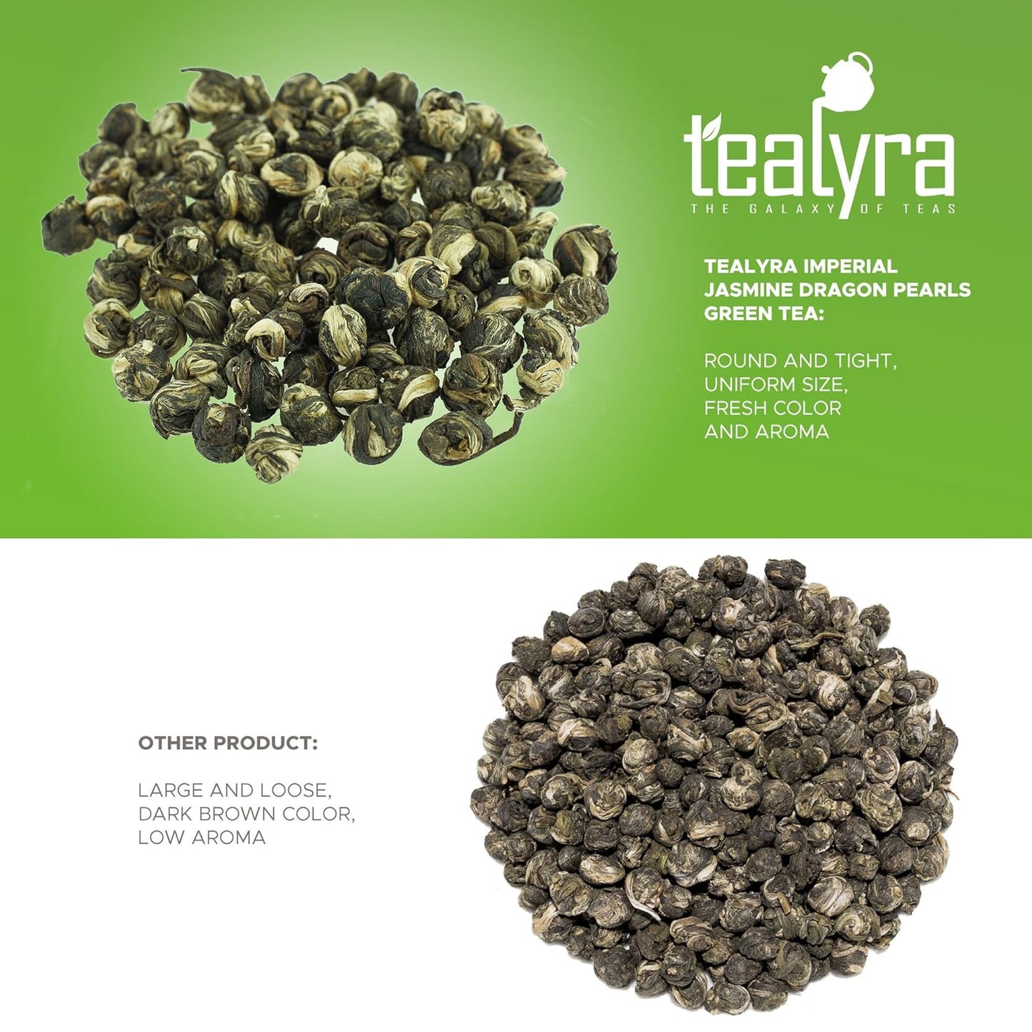 Tealyra - Imperial Jasmine Dragon Pearls - Loose Leaf Green Tea