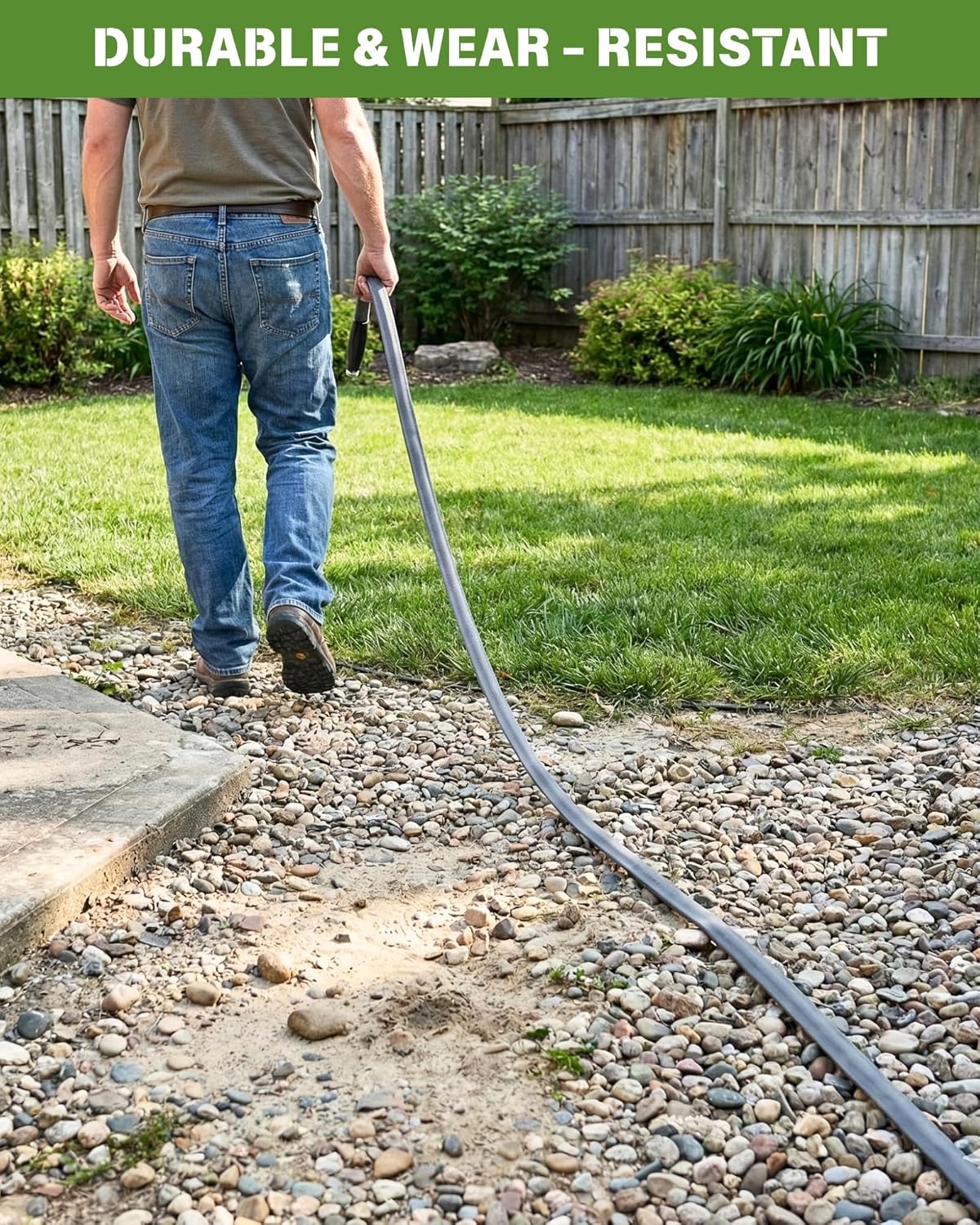 Lightweight Garden Hose 100FT, Flexible Kink Resistant Water Hose, Non-Expanding Heavy Duty for Lawns RV Gardening and Outdoor, 5/8 inch