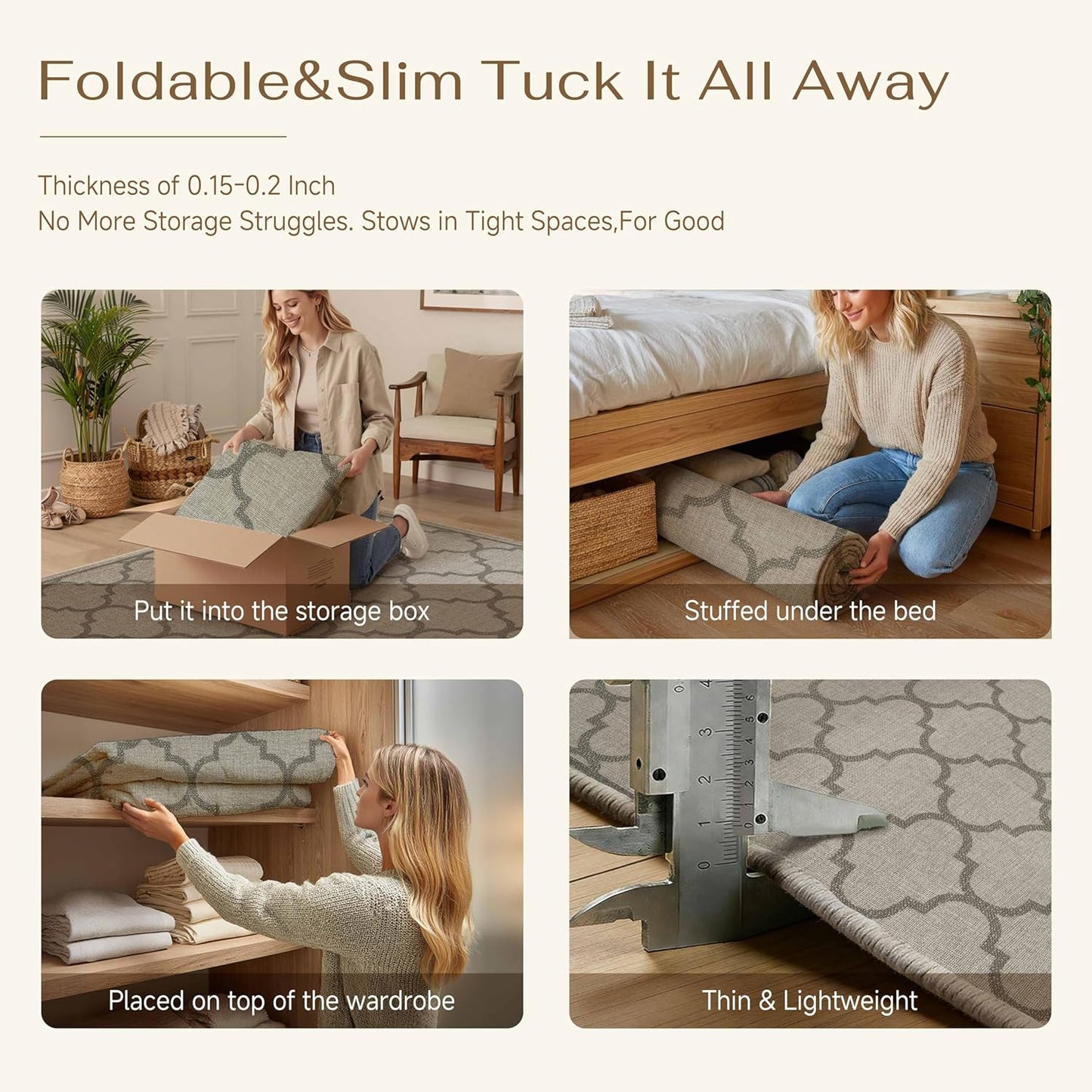 5x8 Indoor Outdoor Area Rug Washable Patio Rug Brown Non Slip High Traffic Waterproof Carpet for Living Room Bedroom Backyard Porch Camping RV Balcony Poolside