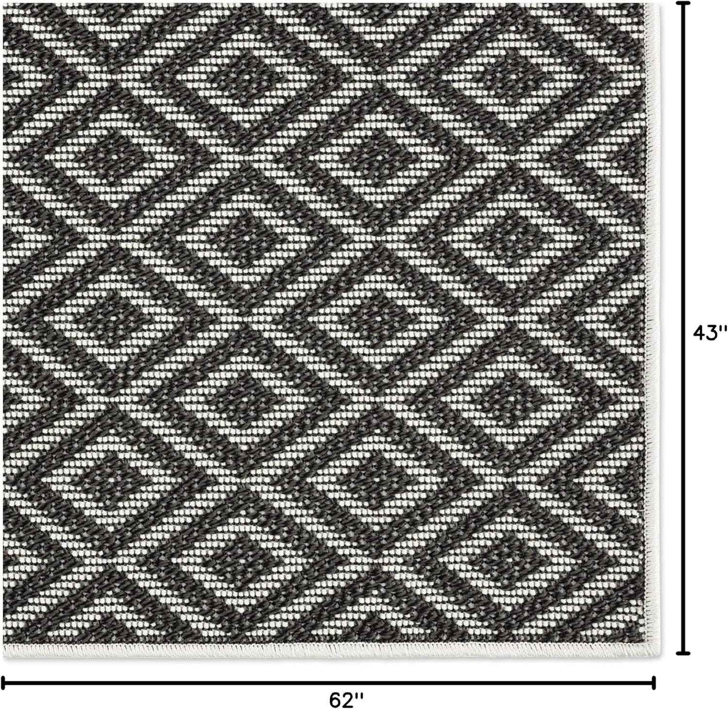 Home Dynamix Tripoli Lydia Modern Indoor/Outdoor Area Rug, Charcoal/Cream, 3'7"x5'2" Rectangle