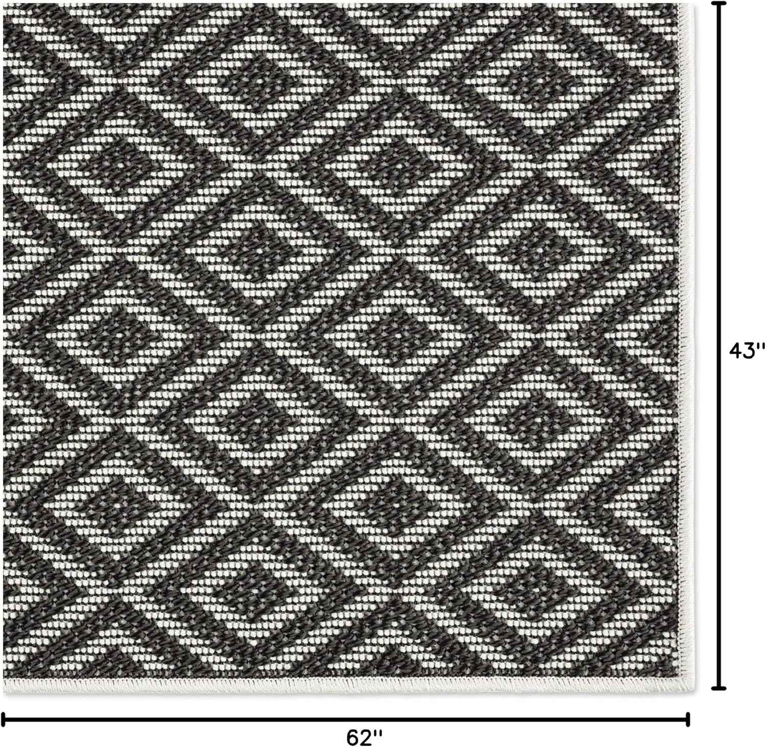 Home Dynamix Tripoli Lydia Modern Indoor/Outdoor Area Rug, Charcoal/Cream, 3'7"x5'2" Rectangle