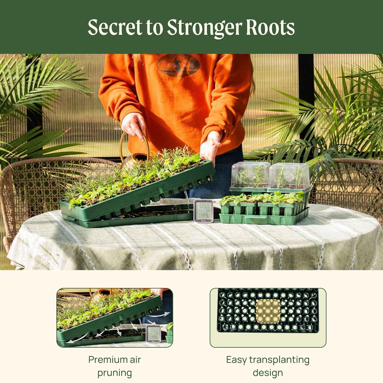 Vego garden 3-in-1 Plant & Pop Board Seedling Popper Tool, 10" x 20", Works Perfectly with Stackable Seedling Trays
