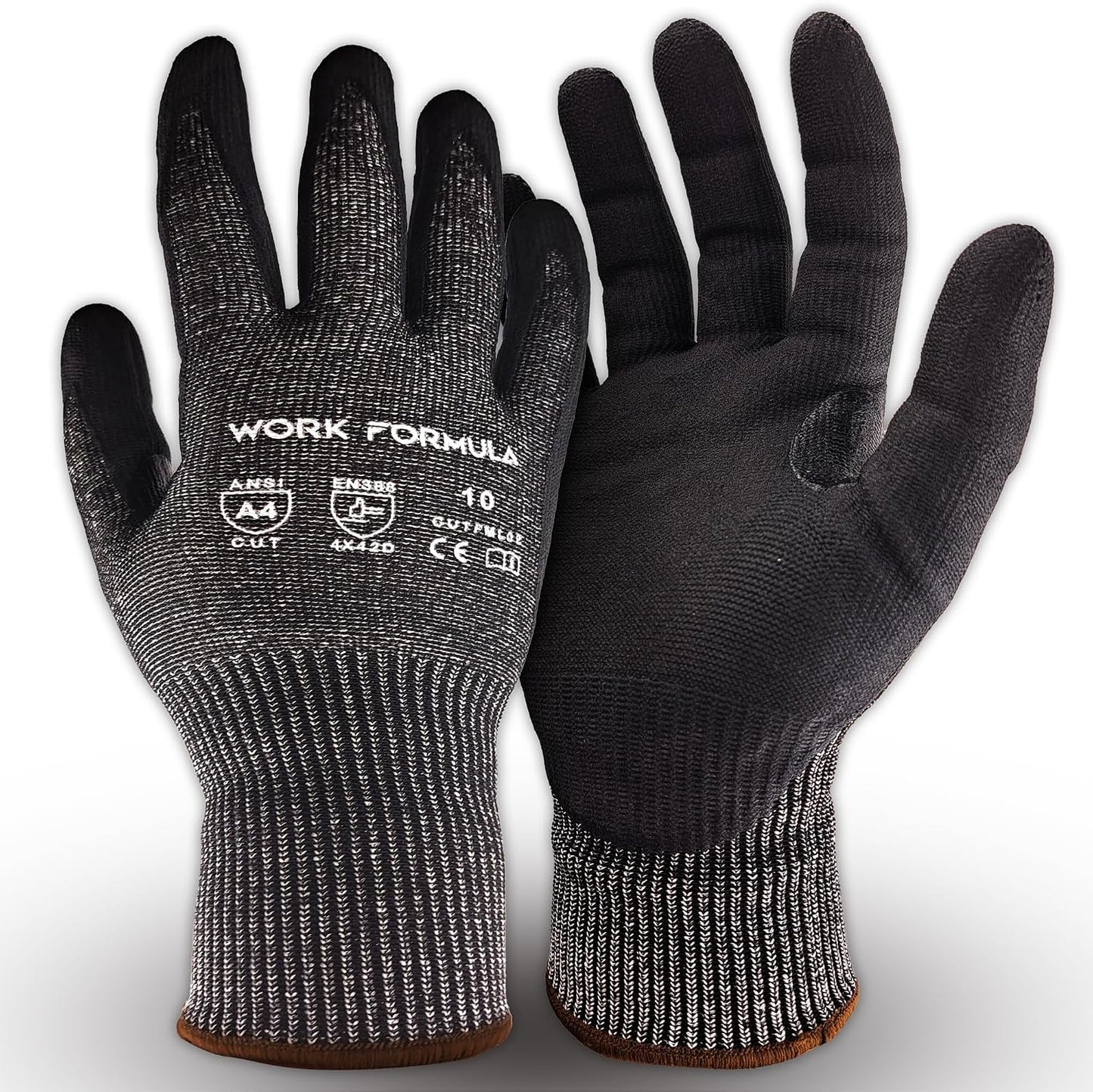 2/5 Pack Snug Fit Cut Resistant Gloves, ANSI A4, XS-3XL, Men/Women, Metal/Glass/Wood/Box Cutting, Fishing, HVAC