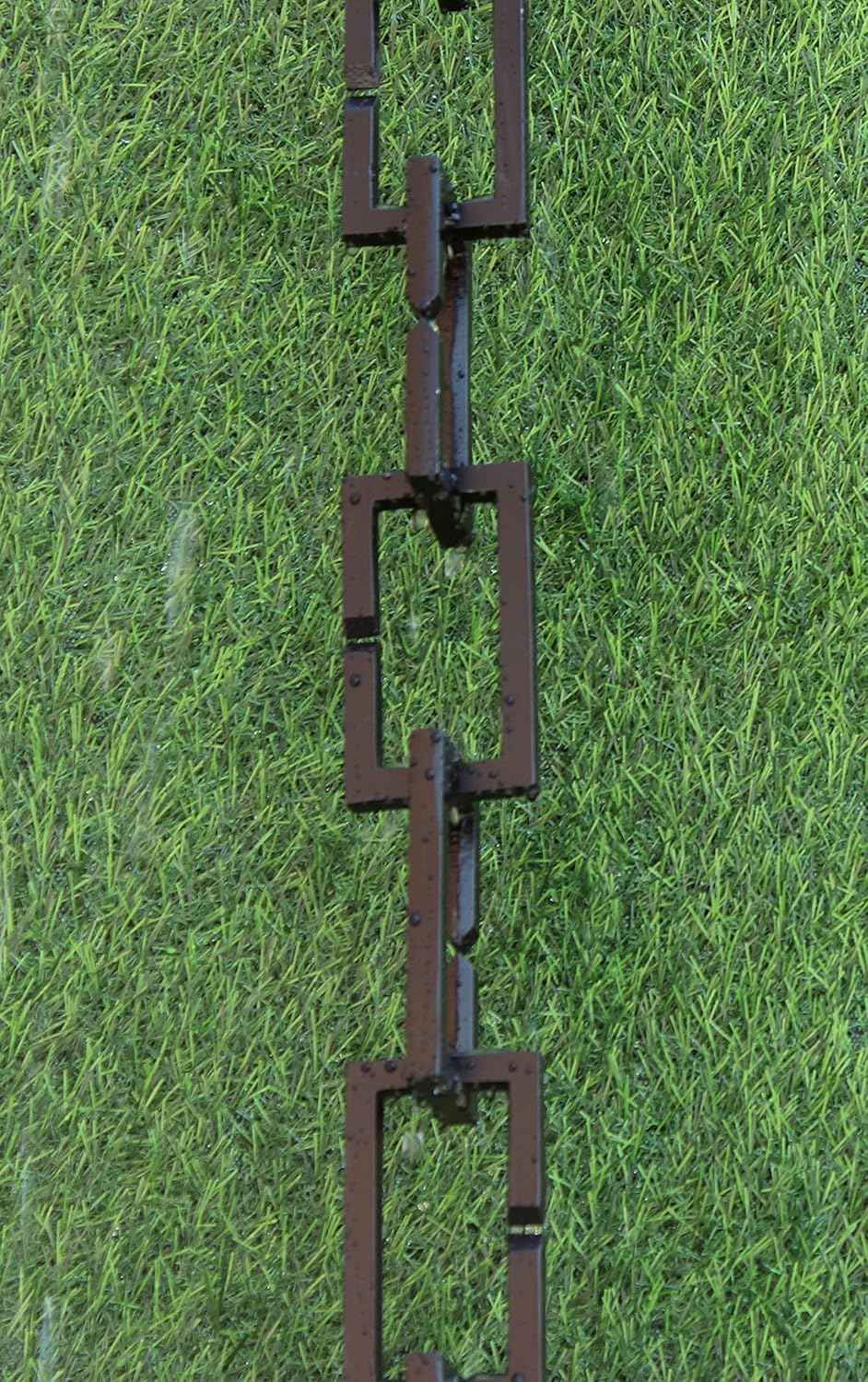 KAM Home Rectangle RAIN Chain 8.5 Foot (Black) with Installation Kit