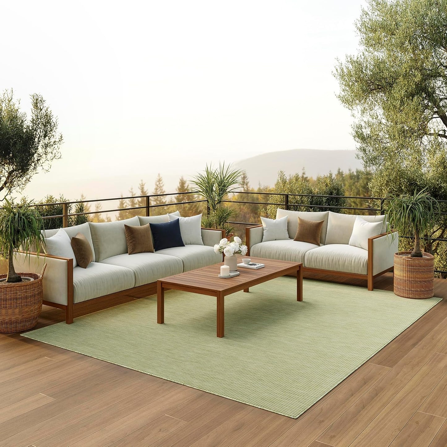 Nourison Home Home Positano 7' x 10' Fabric Green Area Rug