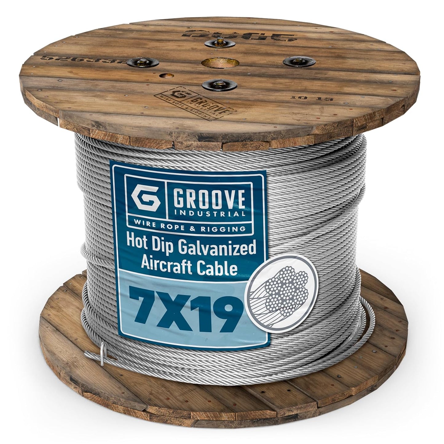 3/16’’ 7x19 Hot Dip Galvanized Aircraft Cable – Steel Wire Rope - 3500 Feet