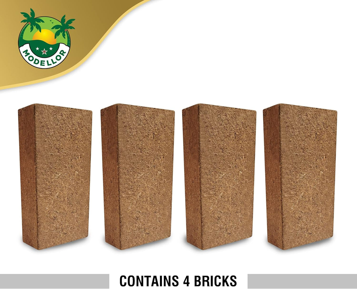 4 Bricks (5 lb) Modellor Premium Super Washed Coco Coir, Yields 9 gallons [36 quarts], Seed Starter, Organic, pH Balanced, Gardening, Indoor, Outdoor use.