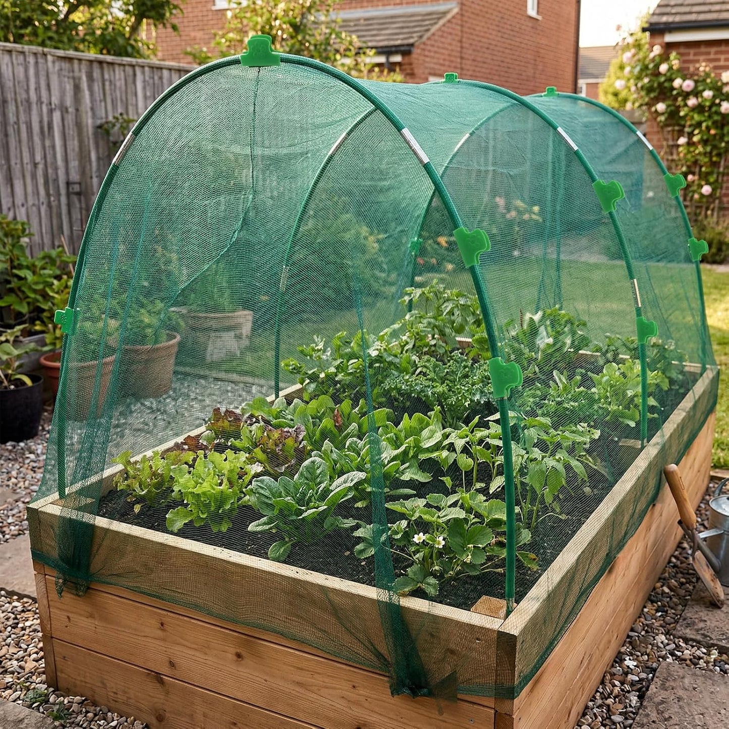 Garden Hoops for Raised Beds, 36 Pcs Greenhouse Hoops Grow Tunnel, Detachable Hoop House Frame for Greenhouse Support, Garden Netting, Plant Covers,18 Clips