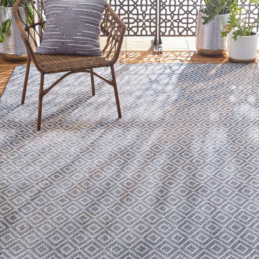 Home Dynamix Tripoli Lydia Indoor/Outdoor Area Rug 5'3"x7'3", Modern Navy Blue