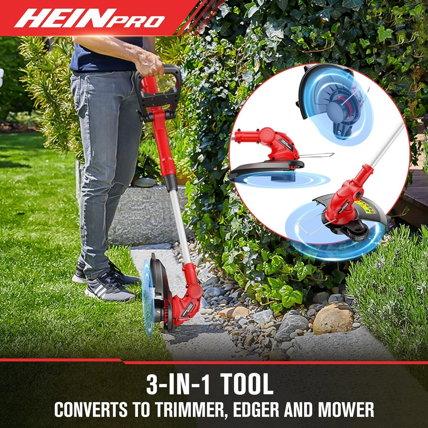 Cordless String Trimmer Compatible with Milwaukee M18 18V Battery, 12-Inch Weed Wacker Cordless, Auto Line Feed, Electric Weed Eater Battery Powered, Grass Trimmer w/ 6 Line Spools (Tool Only)