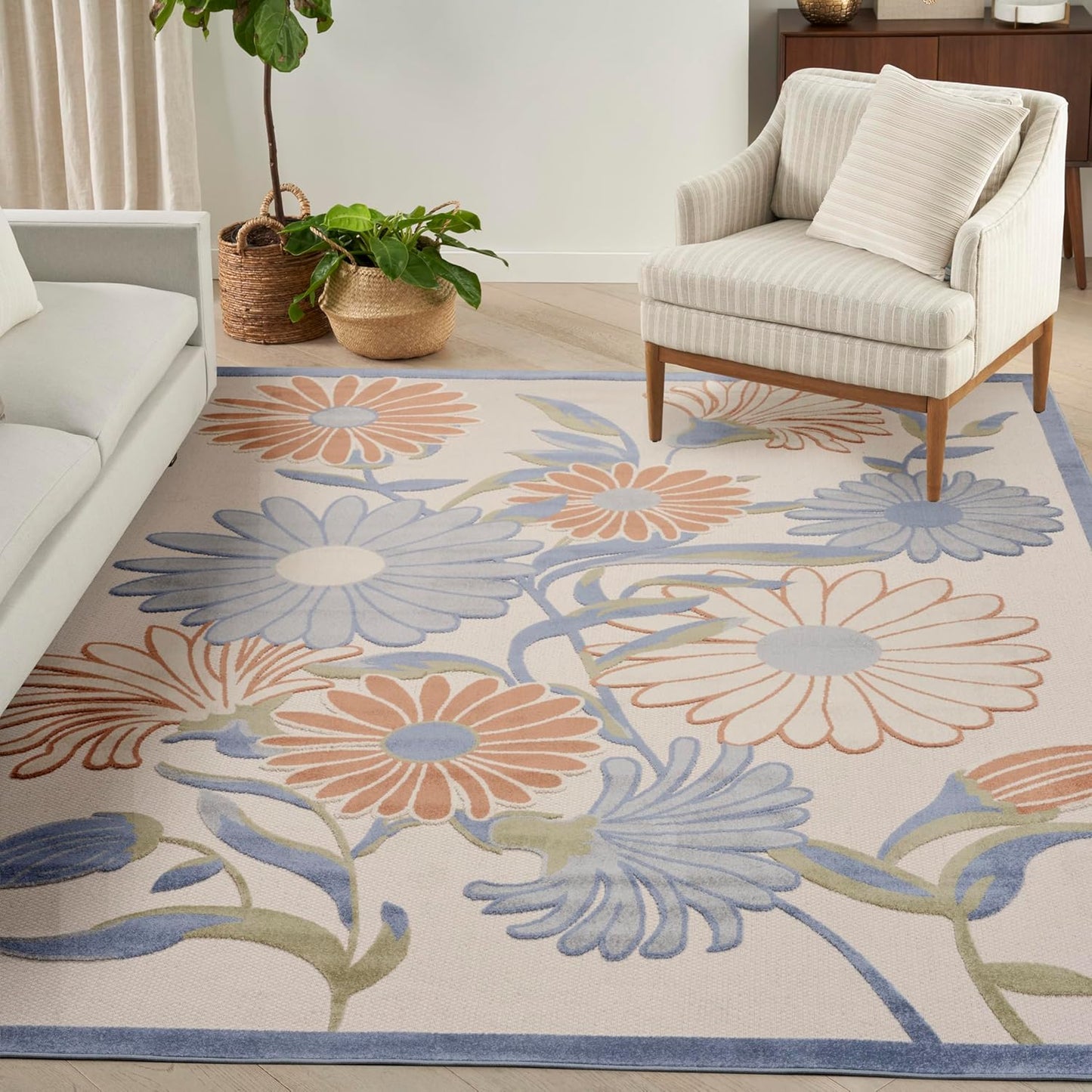 Nourison Home Home Aloha 8' x 11' Fabric Beige Multicolor Area Rug