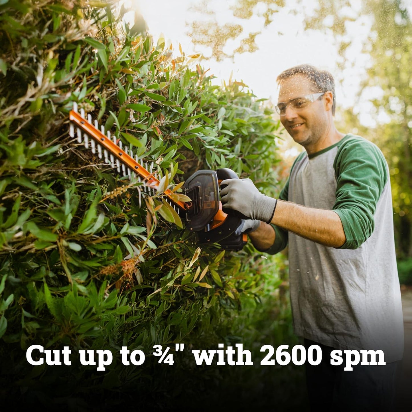 WORX WG261 22" 20V Cordless Hedge Trimmer, Battery & Charger Included