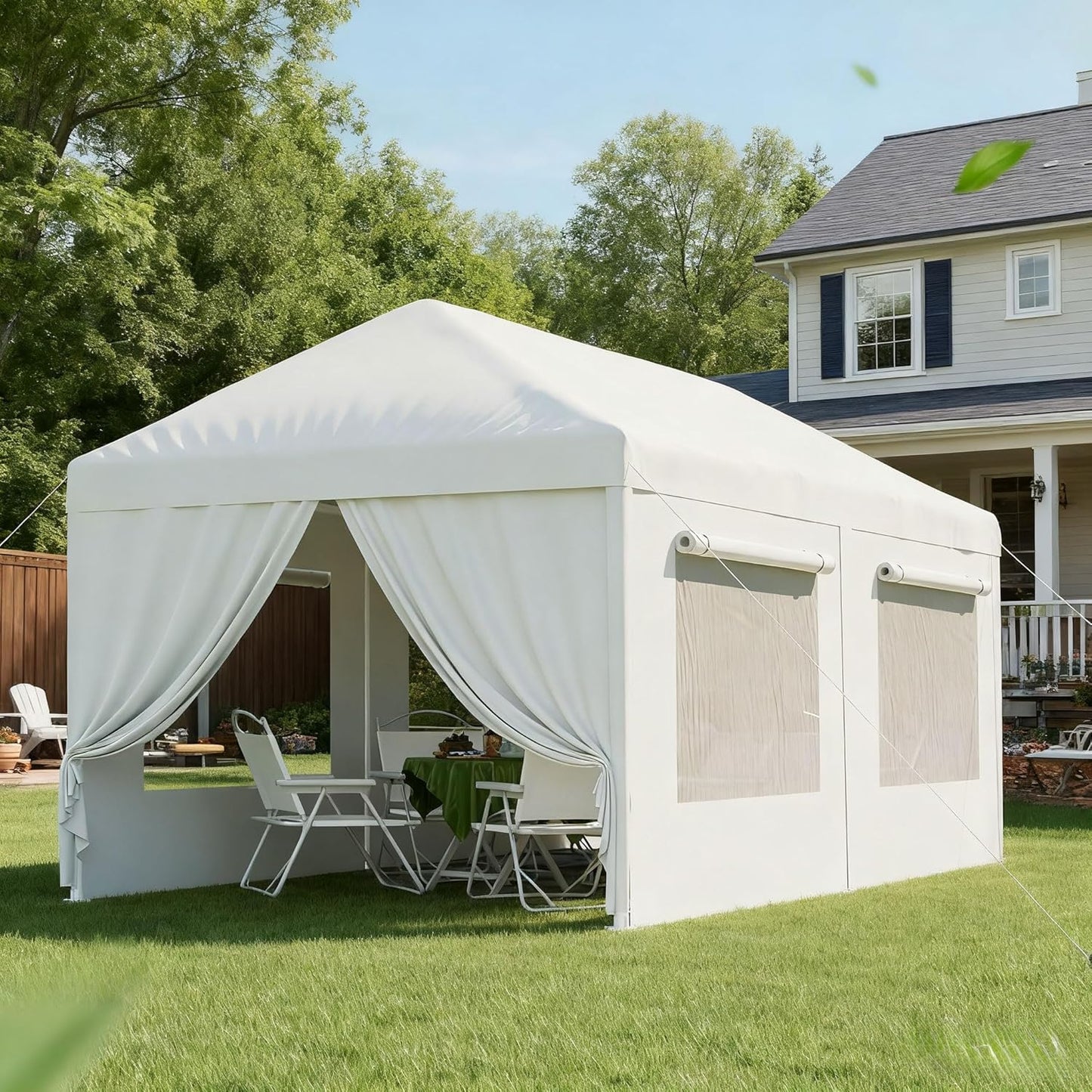 Quictent 10x20 Party Tent Gazebo Wedding Canopy Tent for Parties BBQ Shelter Pavilion with Removable Mesh Sidewalls & Elegant Church
