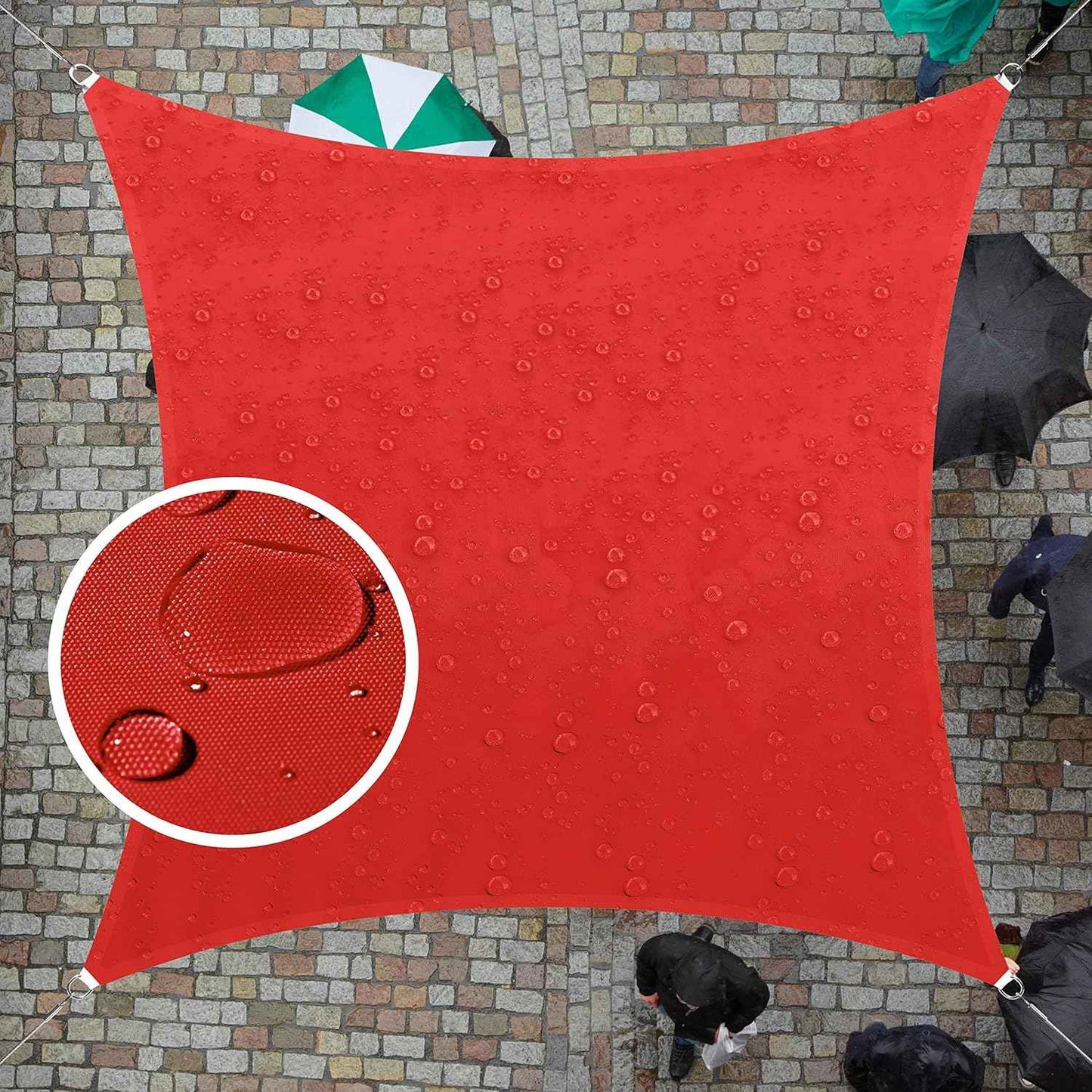 ColourTree 4' x 12' Custom Size Red Square Waterproof Sun Shade Sail UPF50 Canopy Awning Shelter, 95% UV Blockage & Water Resistant, Outdoor Patio Garden Carport (We Make Custom Size)