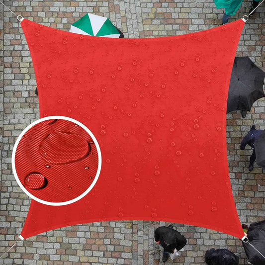 ColourTree 4' x 12' Custom Size Red Square Waterproof Sun Shade Sail UPF50 Canopy Awning Shelter, 95% UV Blockage & Water Resistant, Outdoor Patio Garden Carport (We Make Custom Size)
