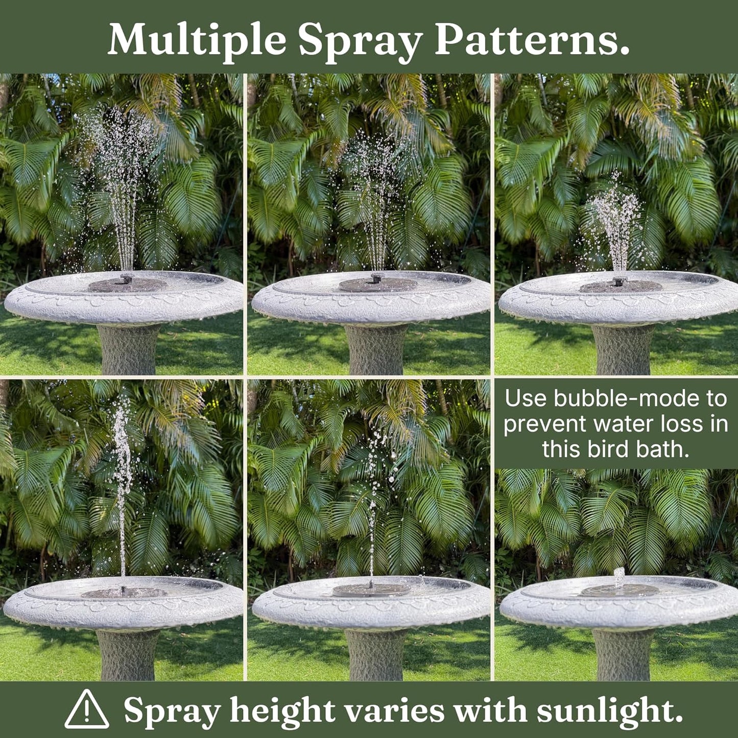 Pedestal Birdbath with Solar Fountain, Resin Stone Composite Outdoor Garden Decor, Standing Bird Bath for Outside Patio Yard, 23-Inch Tall, Garden Fountain, Resin Bird Baths, Hummingbird Bowl