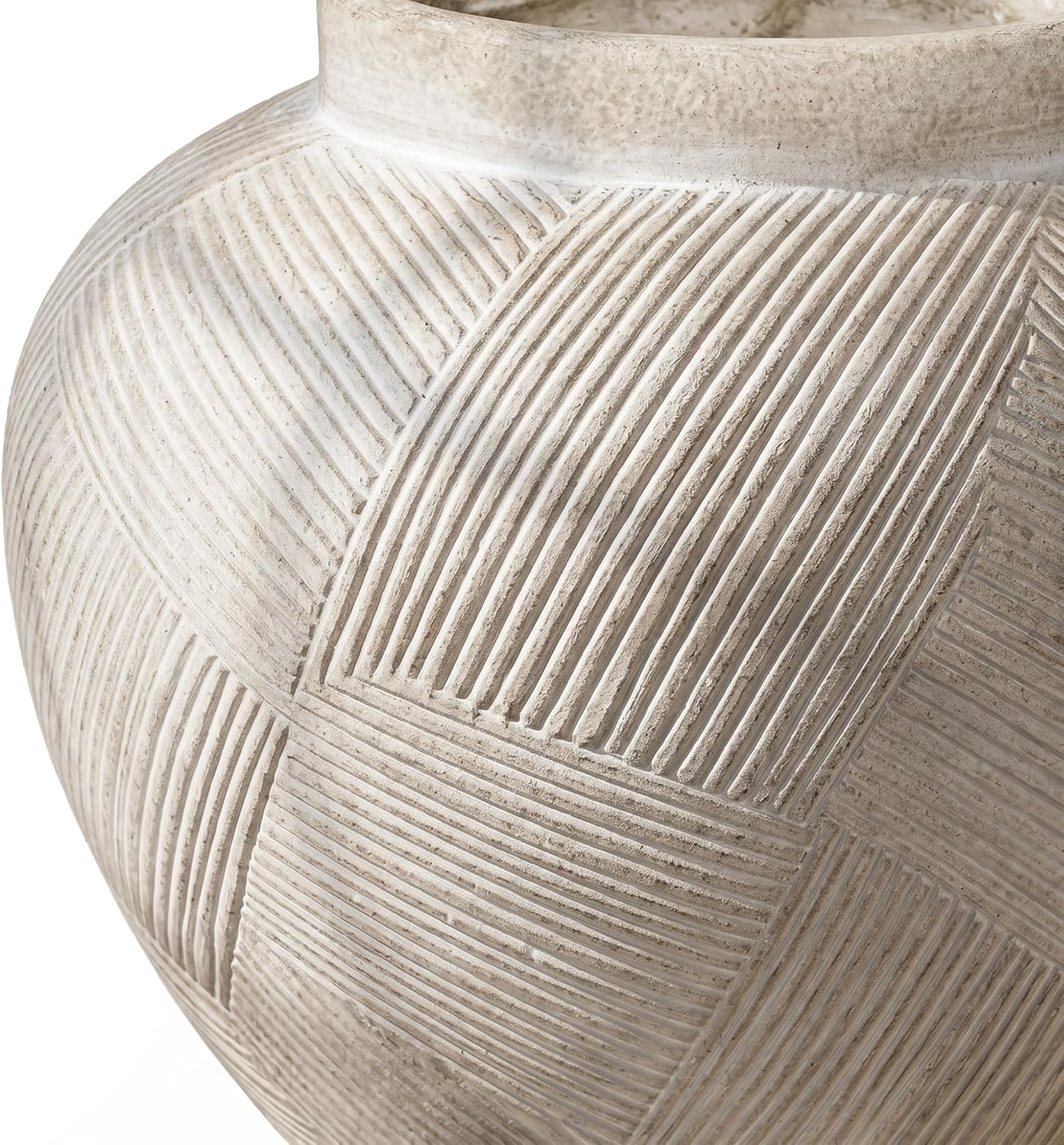 DREAMLOOM Ceramic Flower Vase, 9.3 inch Farmhouse Rustic Vintage Vases, Decorative Pottery Terracotta Vases for Home Decor, Living Room Dining Table Wedding Centerpieces