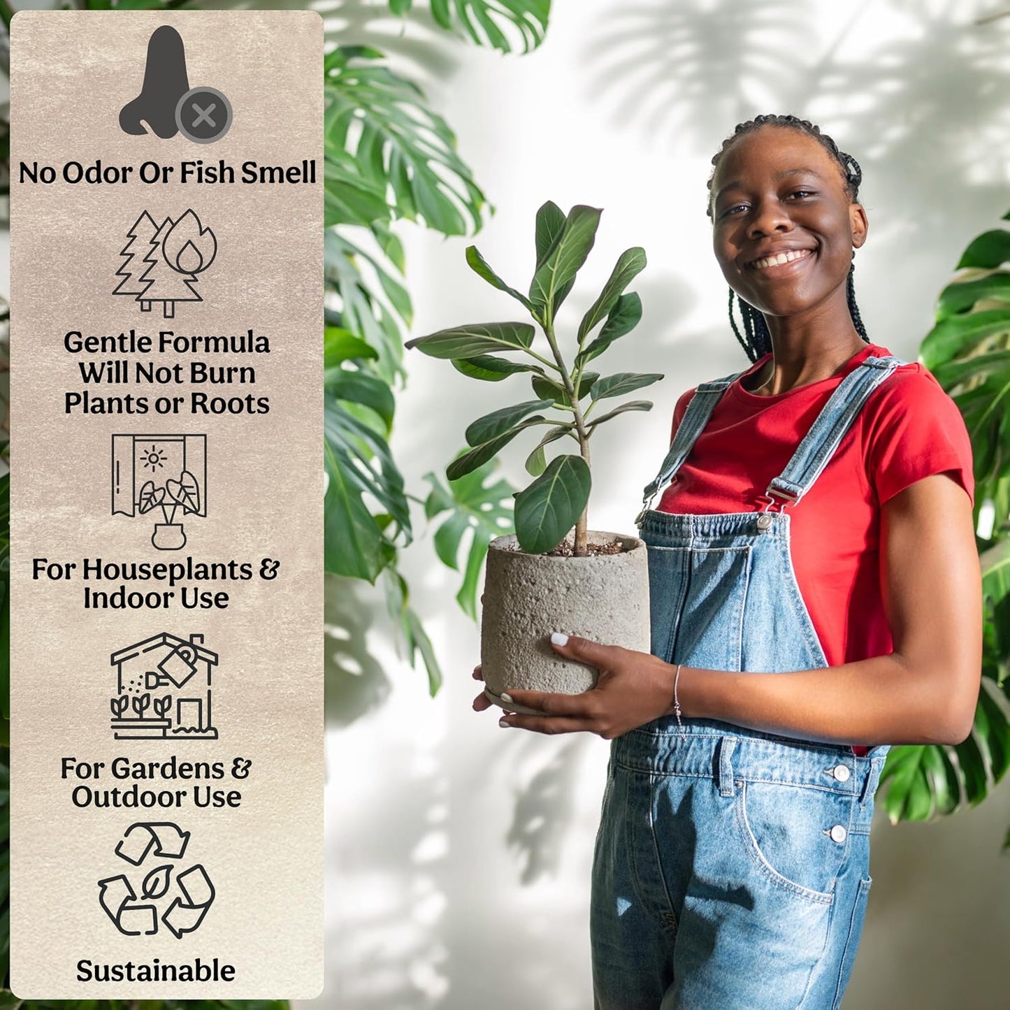 Organic Plant Food, Indoor Plant Food for Houseplants & Aroids, Organic Fertilizer for Flower & Vegetable Gardens, 1lb = 25 Servings, Feeds 50 gal Instantly and Slow Release