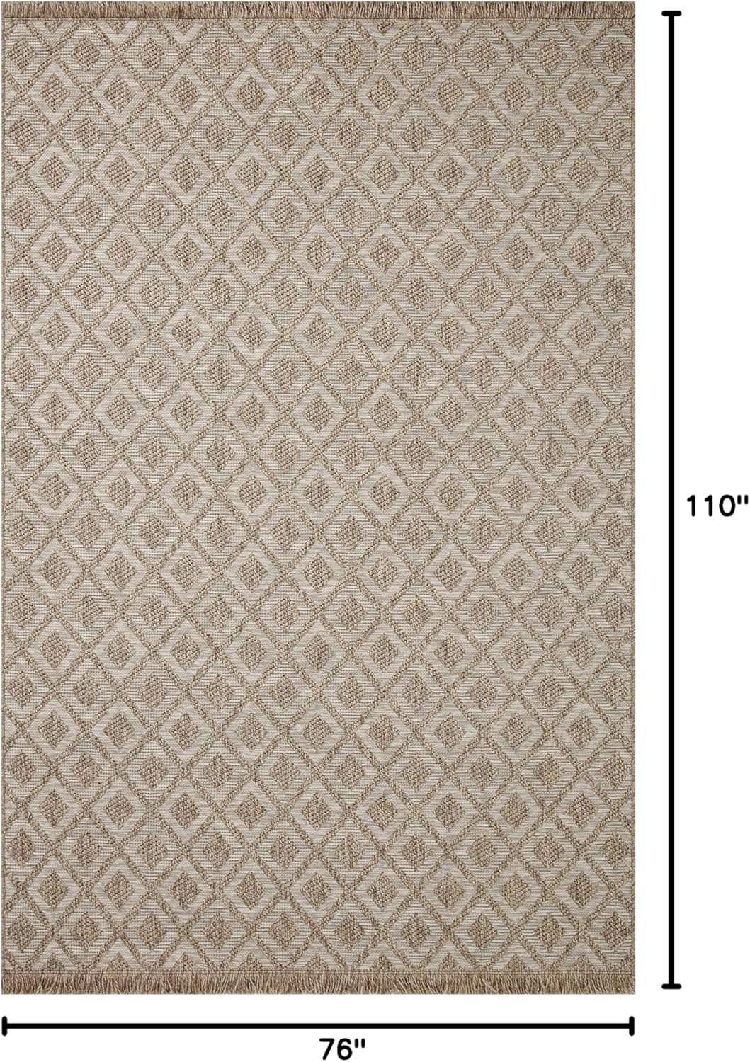 Loloi Dawn Collection Indoor/Outdoor DAW-07 Light Brown 6'-4" x 9'-2" Area Rug
