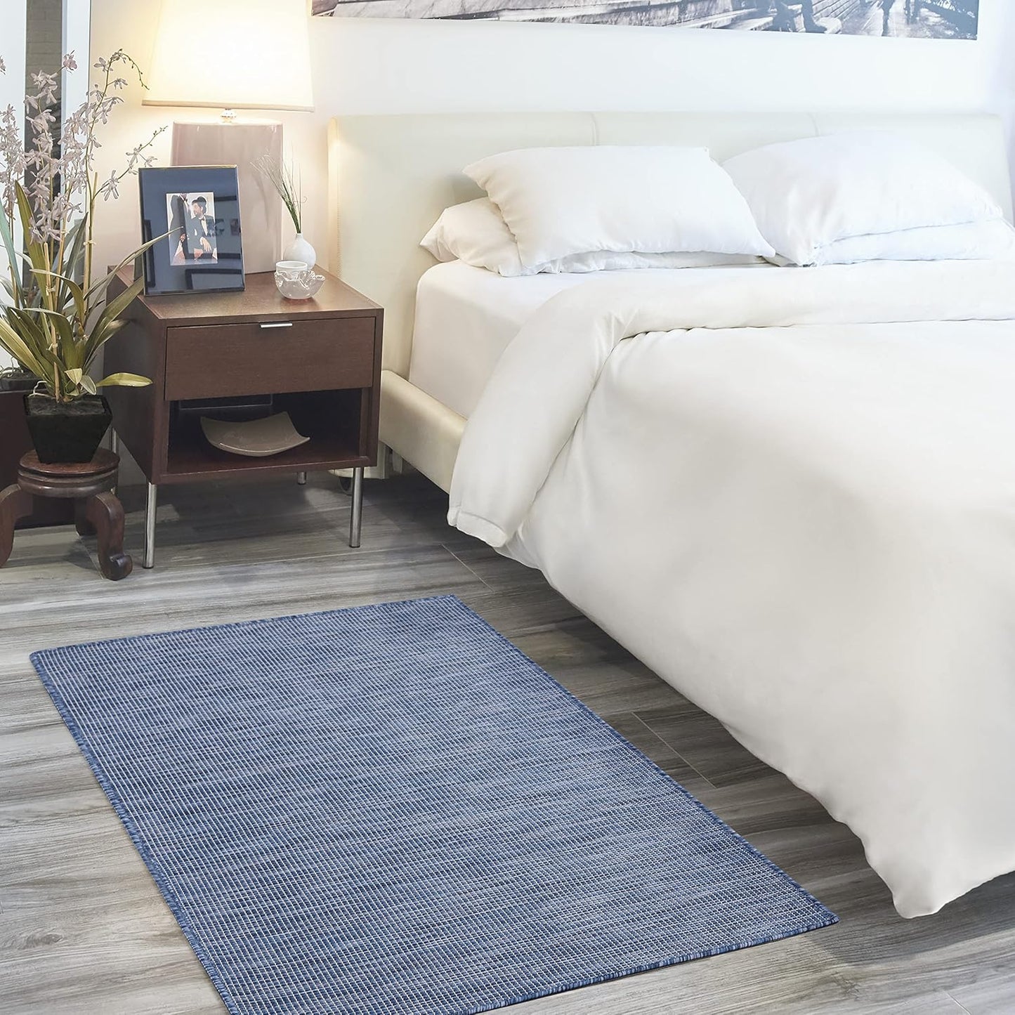 Nourison Positano Indoor/Outdoor Navy Blue 3' x 5' Area Rug, Easy Cleaning, Non Shedding, Bed Room, Living Room, Dining Room, Backyard, Deck, Patio (3x5)