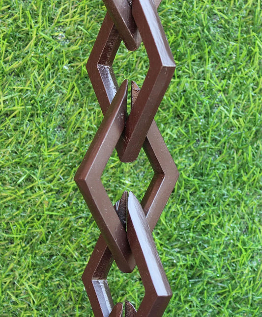 KAM Home Diamond Links Rain Chain with Installation Kit (Brown, 14)