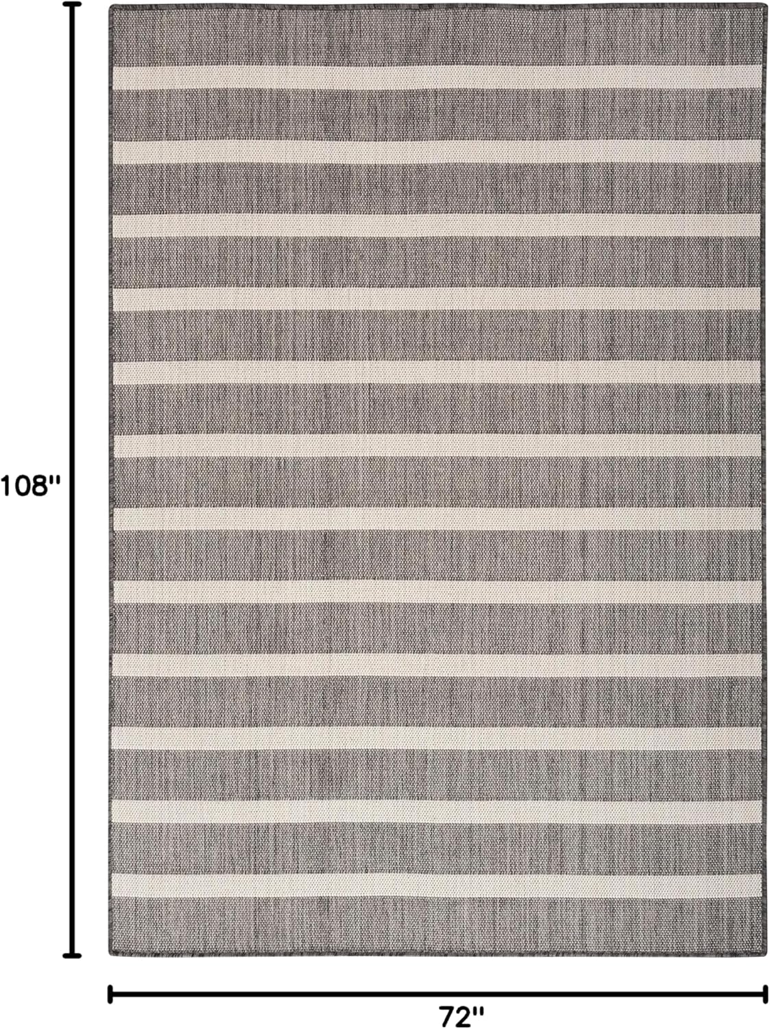 Nourison Home Positano 6' x 9' Fabric Charcoal Ivory Area Rug