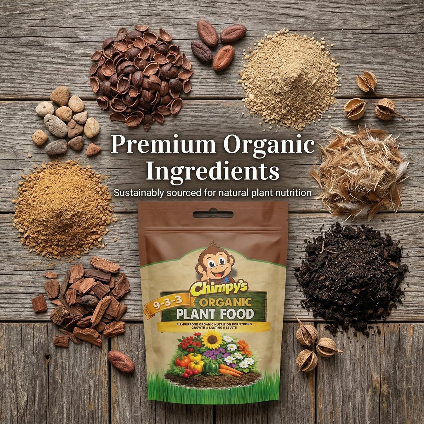 Organic 9-3-3 Plant Food Fertilizer, 4 lb – Higher Nitrogen for Faster Growth & Deep Green Color – Slow-Release Organic Nutrition (75–100 Days) – for Vegetables, Flowers, Trees & Shrubs
