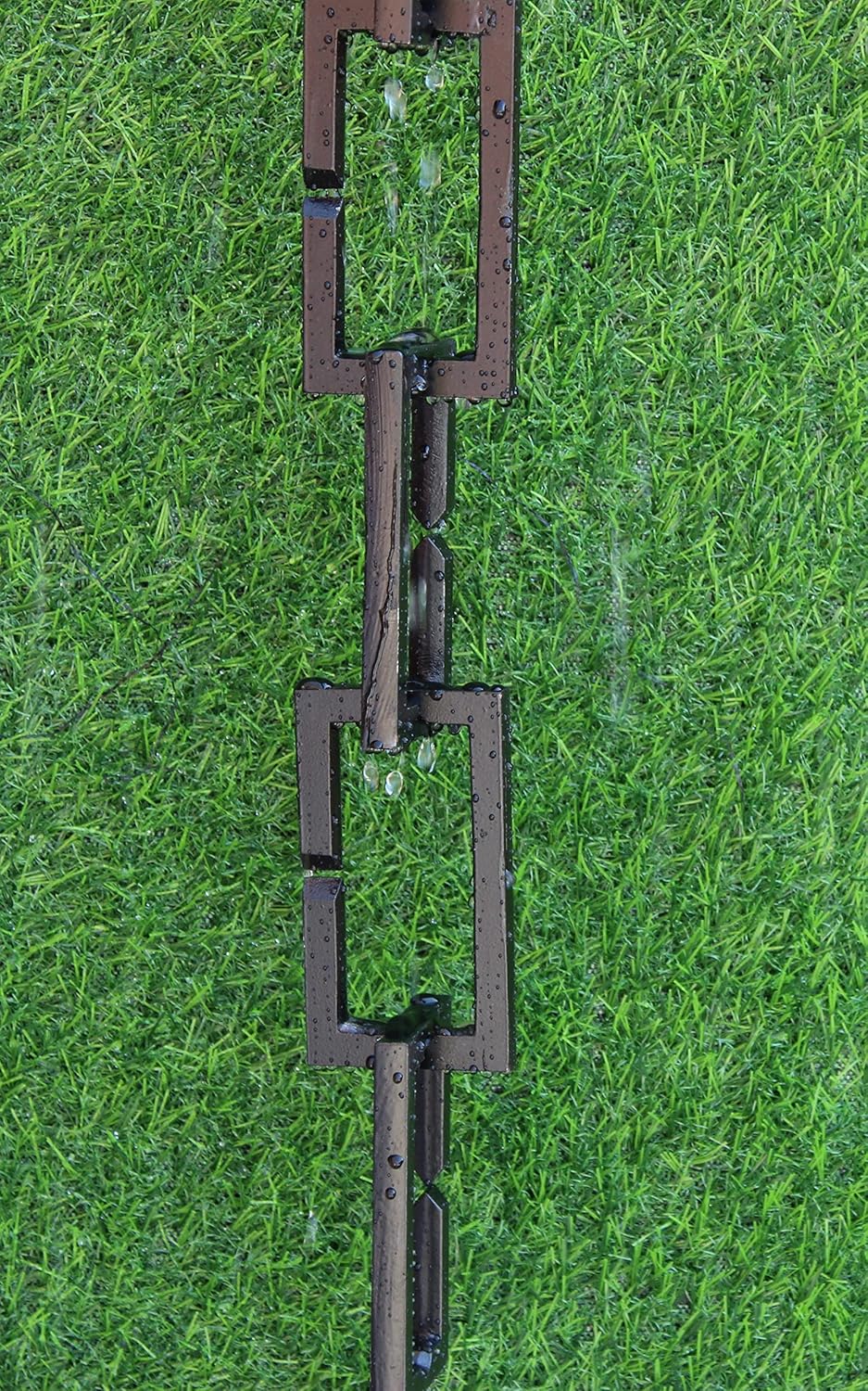 KAM Home Rectangle RAIN Chain 8.5 Foot (Black) with Installation Kit