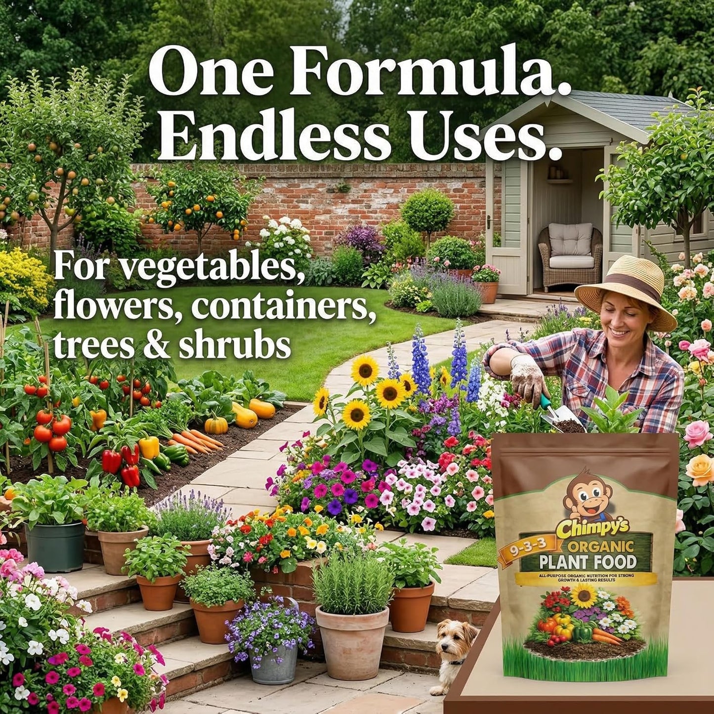 Organic 9-3-3 Plant Food Fertilizer, 4 lb – Higher Nitrogen for Faster Growth & Deep Green Color – Slow-Release Organic Nutrition (75–100 Days) – for Vegetables, Flowers, Trees & Shrubs