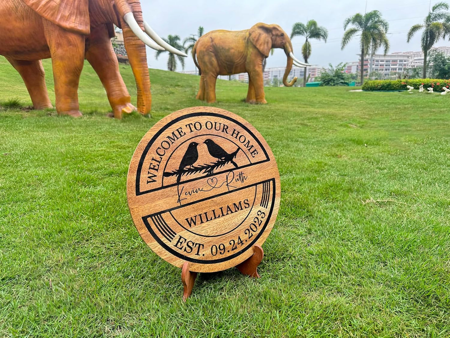 Personalized Anniversary Wedding Gifts for Couple Parent Husband Wife, Wooden Name Sign, Large Rustic Wedding Wall Decor, Custom with Your Names and Dates, Personalized Gift