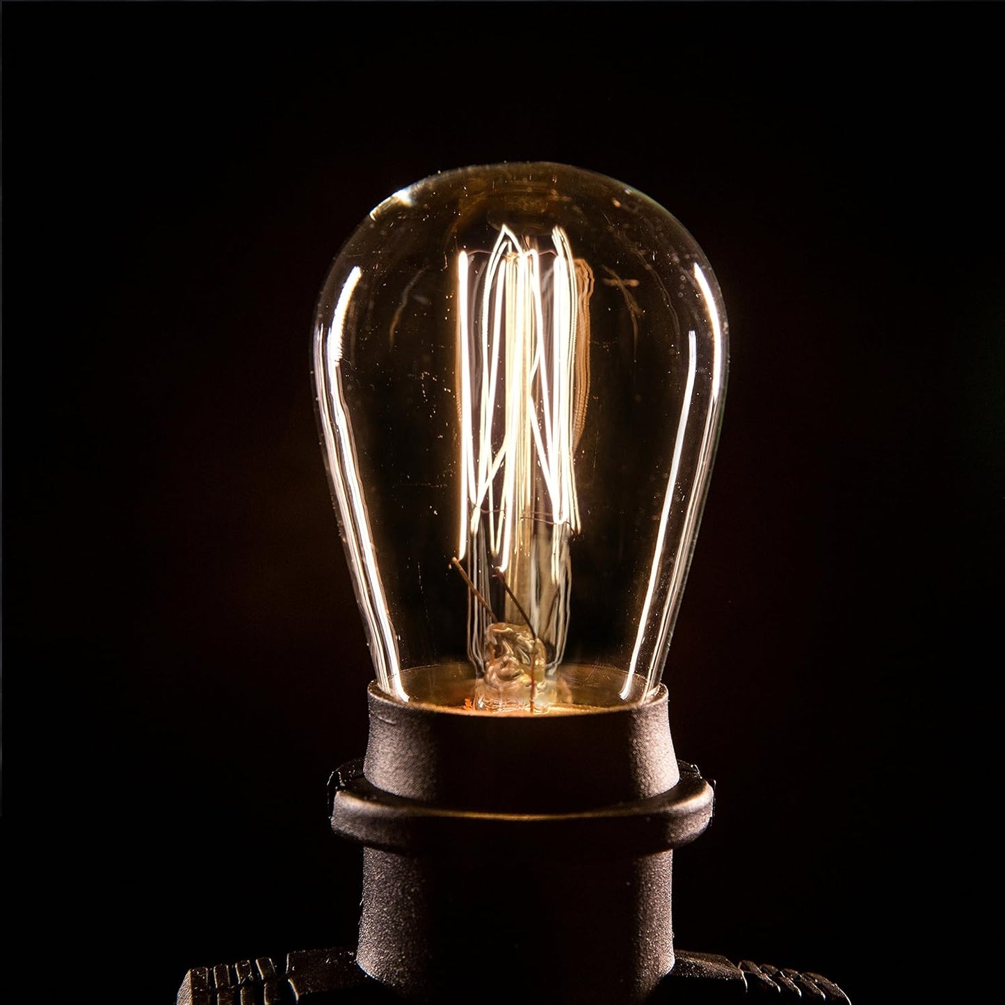 Hometown Evolution, Inc. 100 Foot E26 Commercial Outdoor Edison Bulb String Lights with Suspended Sockets (100 Foot 50 Socket, S14 Lantern Edison 11 Watt Bulbs)