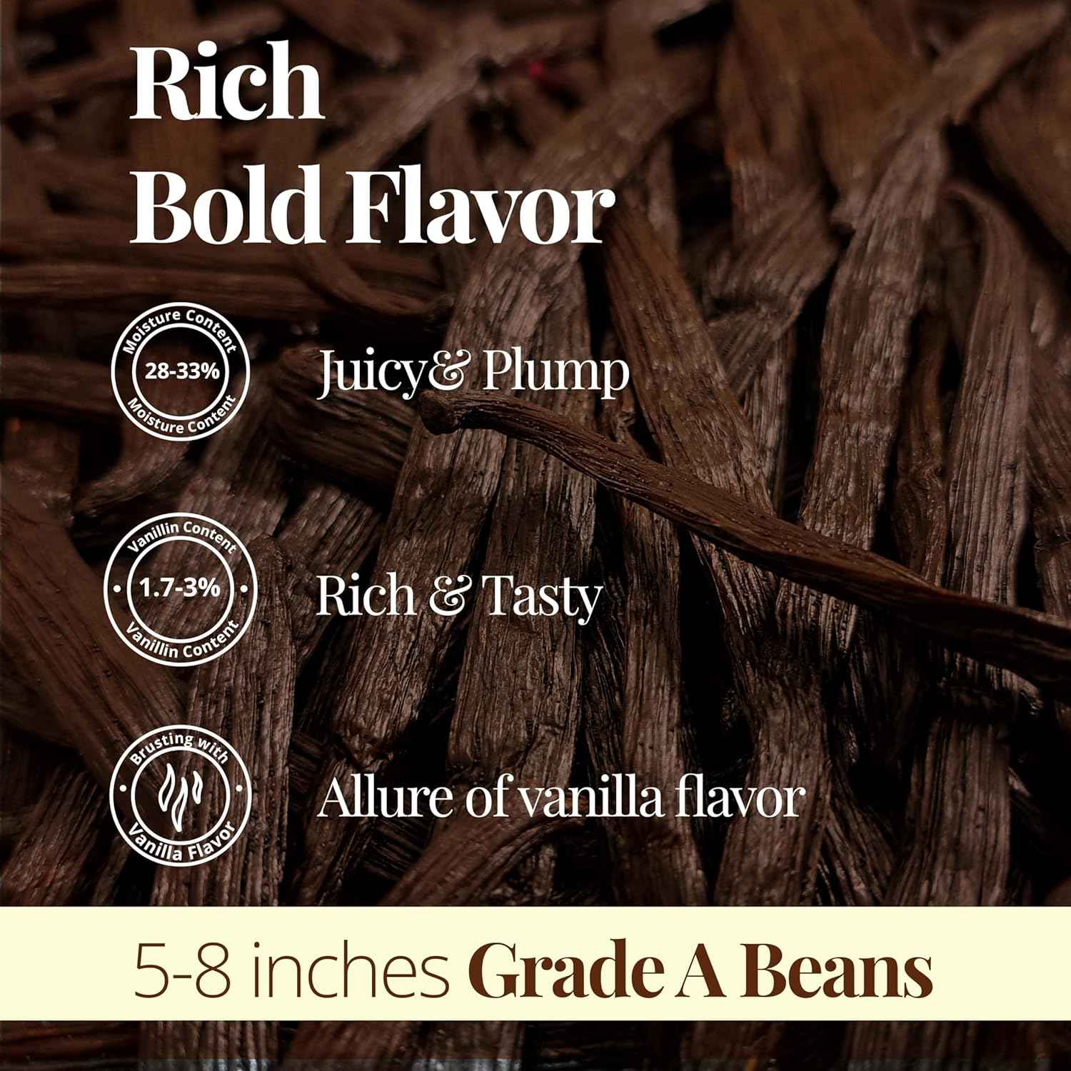 10 Vanilla Beans Grade A, Whole Vanilla Bean Pods For Making Extract, 6-8 Inches, Non GMO. Perfect For Vanila Powder, Baking & Desserts. by NYVanilla