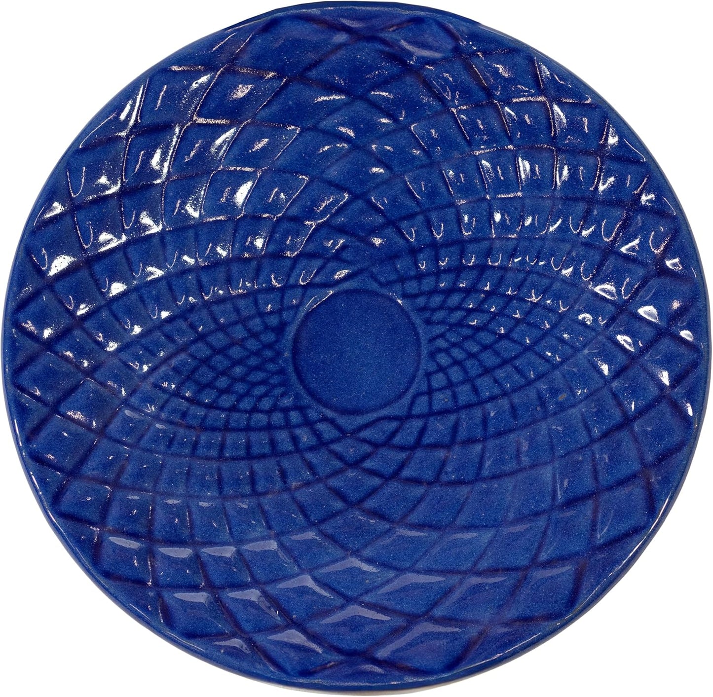 Sunnydaze Rennes Outdoor Ceramic Bird Bath - 22.5" H - UV- and Frost-Resistant - Glazed Bowl with Blue Lava Finish