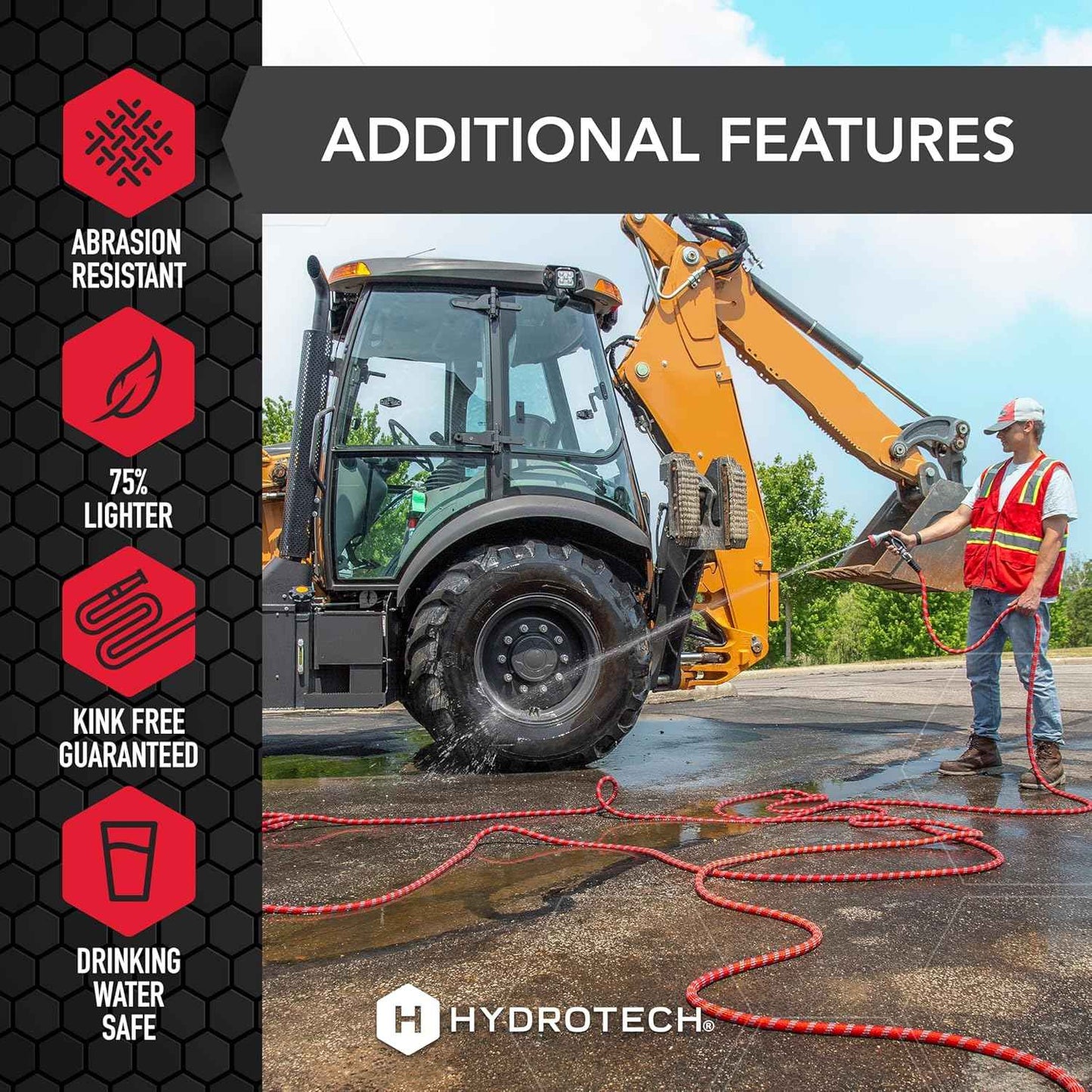 HydroTech 200ft Expandable Garden Hose – Heavy Duty Burst-Proof, Flexible & Lightweight Water Hose for Yard, Lawn & Car Wash