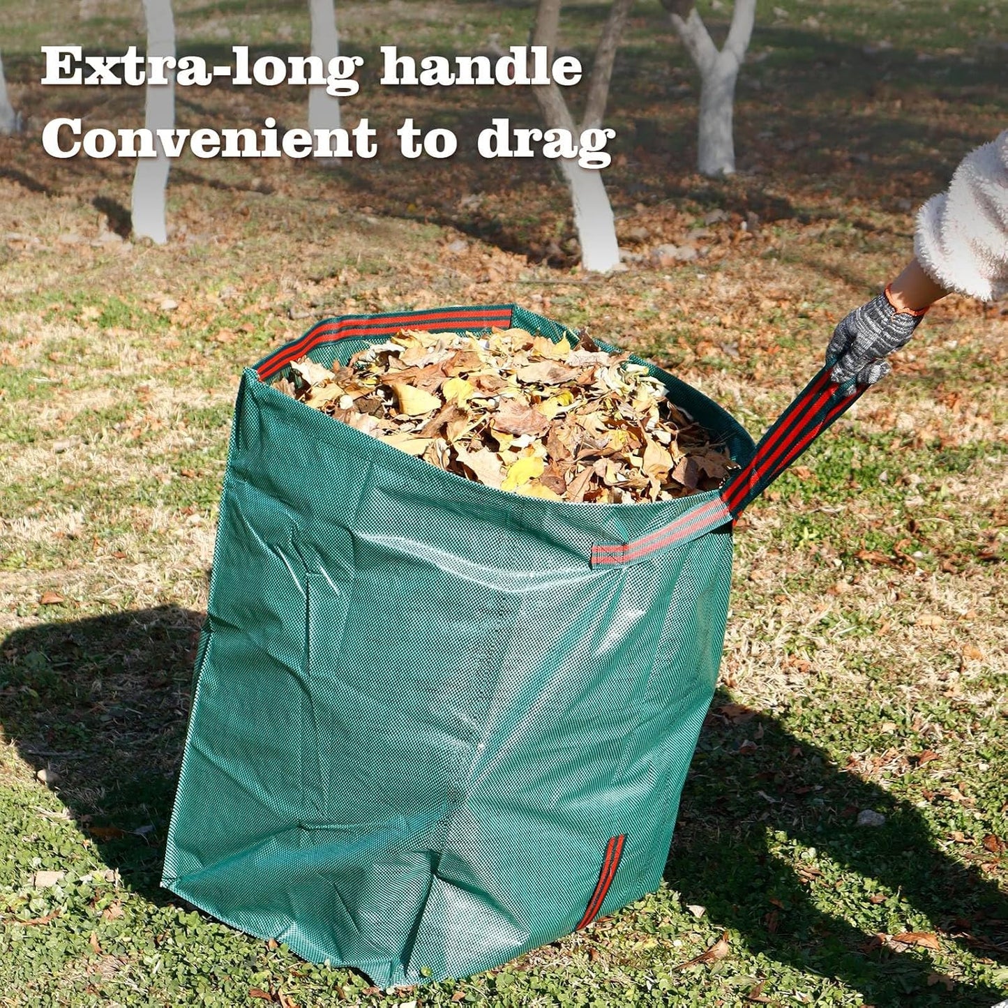 4-Pack leaf collectors,Large Yard Dustpan-Type 53-Gallon Garden Bag for Collecting Leaves，Reuseable Heavy Duty lawn and leaf bags，Garden Waste Container for Clean Up Outdoor Debris Grass Clippings