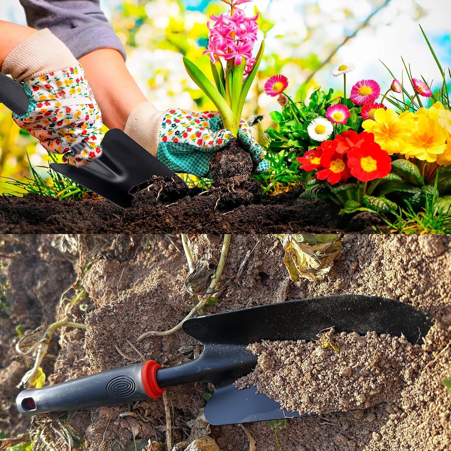 Garden Trowel, Bend-Proof Stainless Steel Hand Shovel with Comfort Grip, Heavy-Duty Digging Tool for Rocky Soil & Transplanting