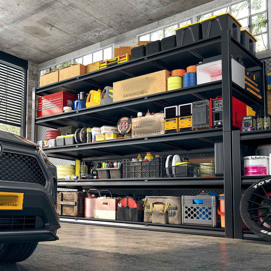 REIBII 60" W Garage Shelving Heavy Duty 3000LBS Garage Shelves 5 Tier Storage Shelves Adjustable Metal Shelving and Industrial Shelving for Basement Workshop, 60" W x 24" D x 72"