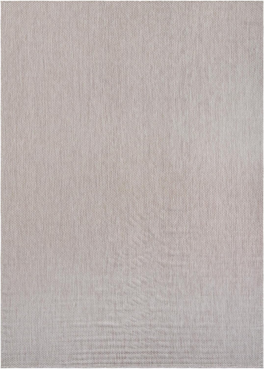 Unique Loom Outdoor Solid Collection Area Rug (10' x 14' 1" Rectangle Beige/Ivory)