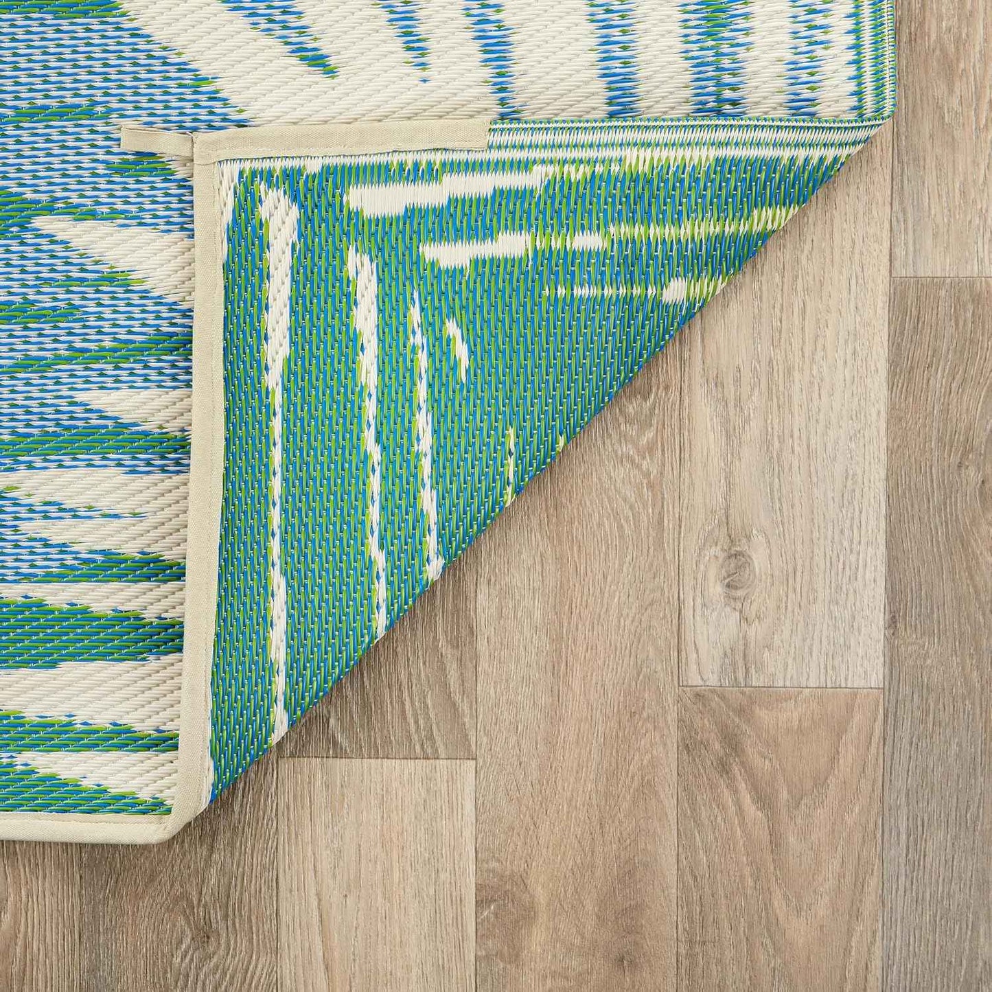 Rugshop Tropical Floral Reversible Foldable Waterproof Premium Recycled Plastic Outdoor Rugs for Patio,Backyard,RV,Deck,Picnic,Trailer,Beach,Camping Rug 6' X 9' Green