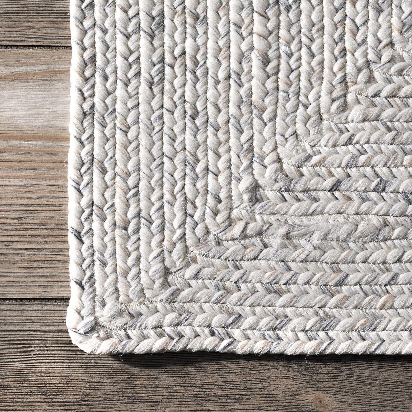 nuLOOM Oval 10' x 13' Solid Hand Braided Indoor/Outdoor Area Rug, Pet-Friendly, High Traffic, Weather Resistant, for Patio, Balcony, Bedroom, Living, Dining Room, Wynn Ivory