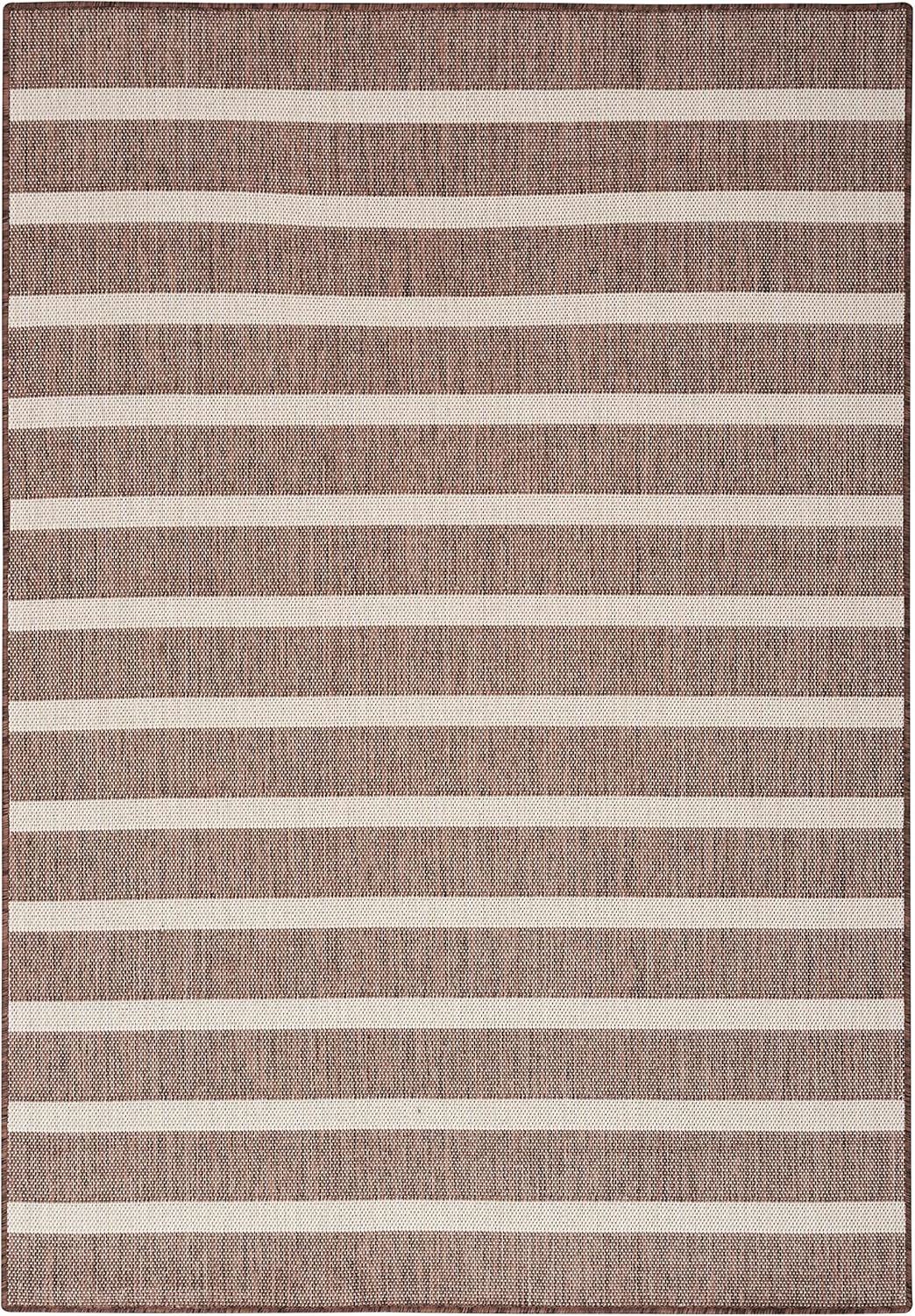 Nourison Home Positano Indoor/Outdoor Natural Ivory 4' x 6' Area -Rug, Easy -Cleaning, Non Shedding, Bed Room, Living Room, Dining Room, Deck, Backyard, Patio (4x6)