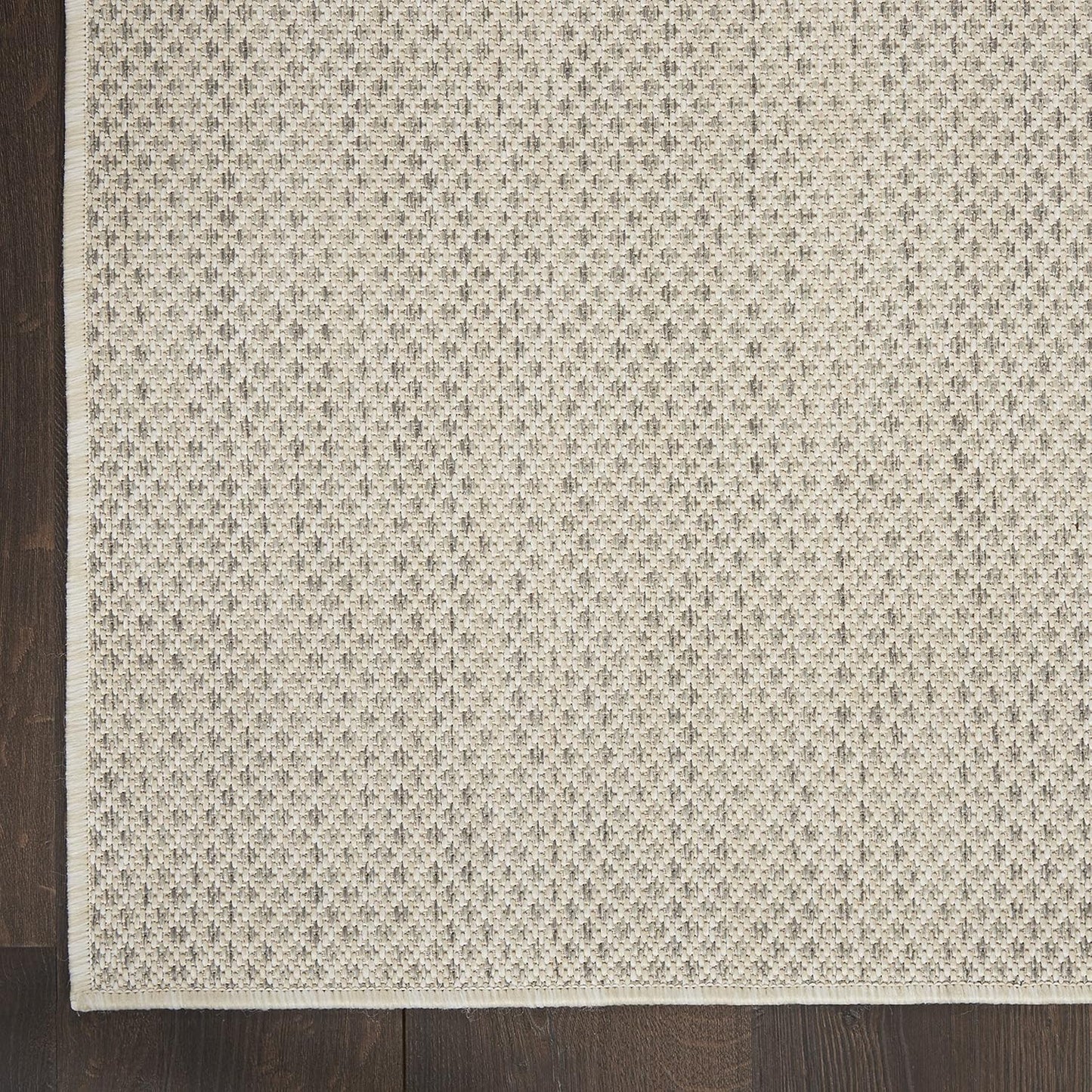 Nourison Home Courtyard Indoor/Outdoor Ivory Silver 2'2" x 12' Area Rug, Easy Cleaning, Non Shedding, Bed Room, Living Room, Dining Room, Backyard, Deck, Patio (2x12)