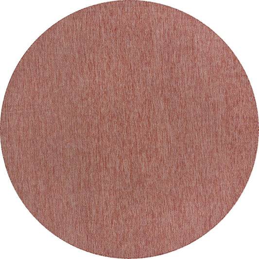 Unique Loom Collection Casual Transitional Solid Heathered Indoor/Outdoor Flatweave Area Rug (10' 8" Round, Rust Red/Beige)
