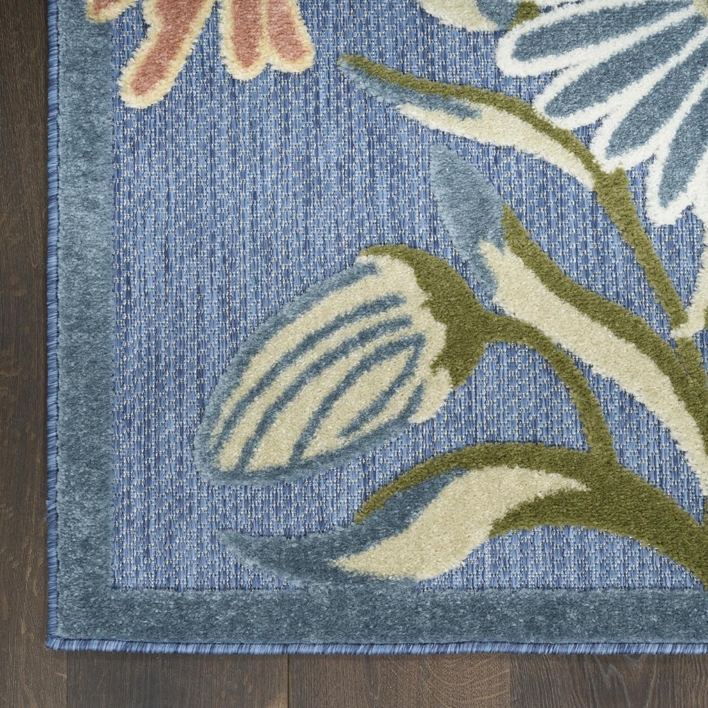 Nourison Aloha Blue Sage 9' x 12' Area Rug - Easy Clean, Non Shedding, Bed Room, Living Room, Dining Room, Kitchen (9' x 12')