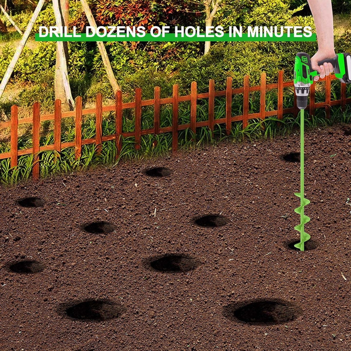 SYITCUN Auger Drill Bit for Planting - 1.6" X 16.5" Heavy-Duty Garden Spiral Drill Bit - Bulb Planter Tool & Post Hole Digger - 3/8" Hex Drive Drill